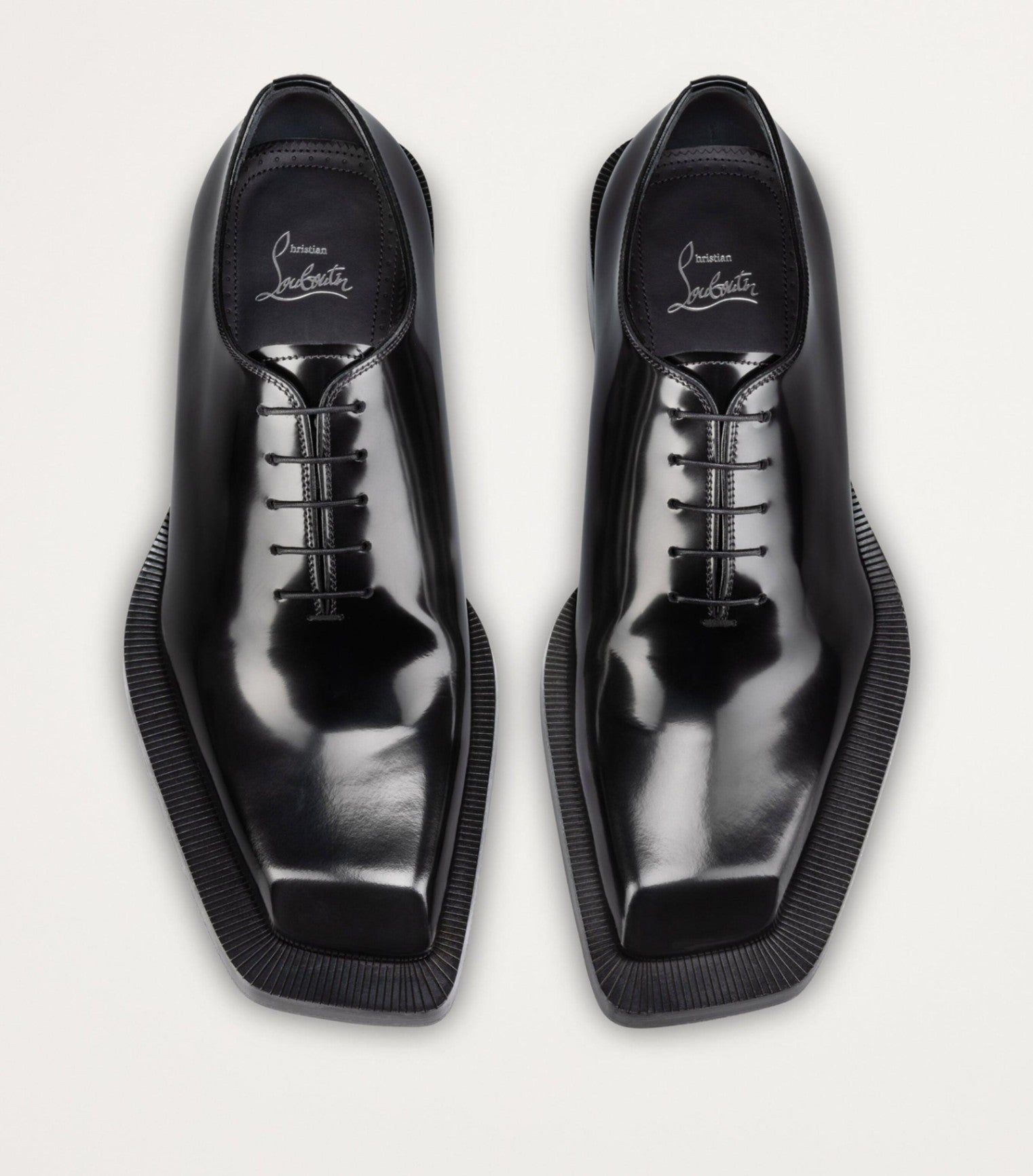 $1,545 CHRISTIAN LOUBOUTIN - Black "Caraca Abrasivato" Oxford - US 13 (46EU)