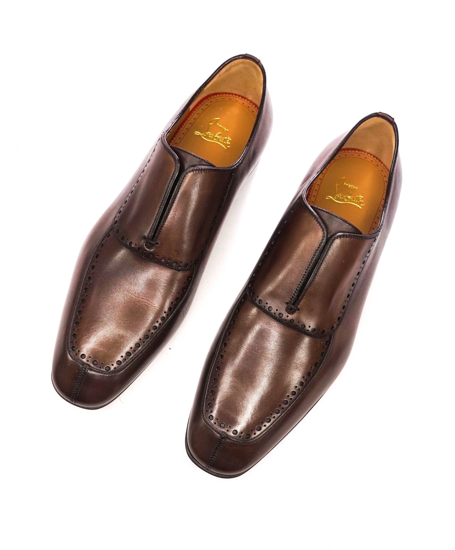 $1,250 CHRISTIAN LOUBOUTIN - Brown Leather *LAFITTE* Loafers - US 10 (43EU)