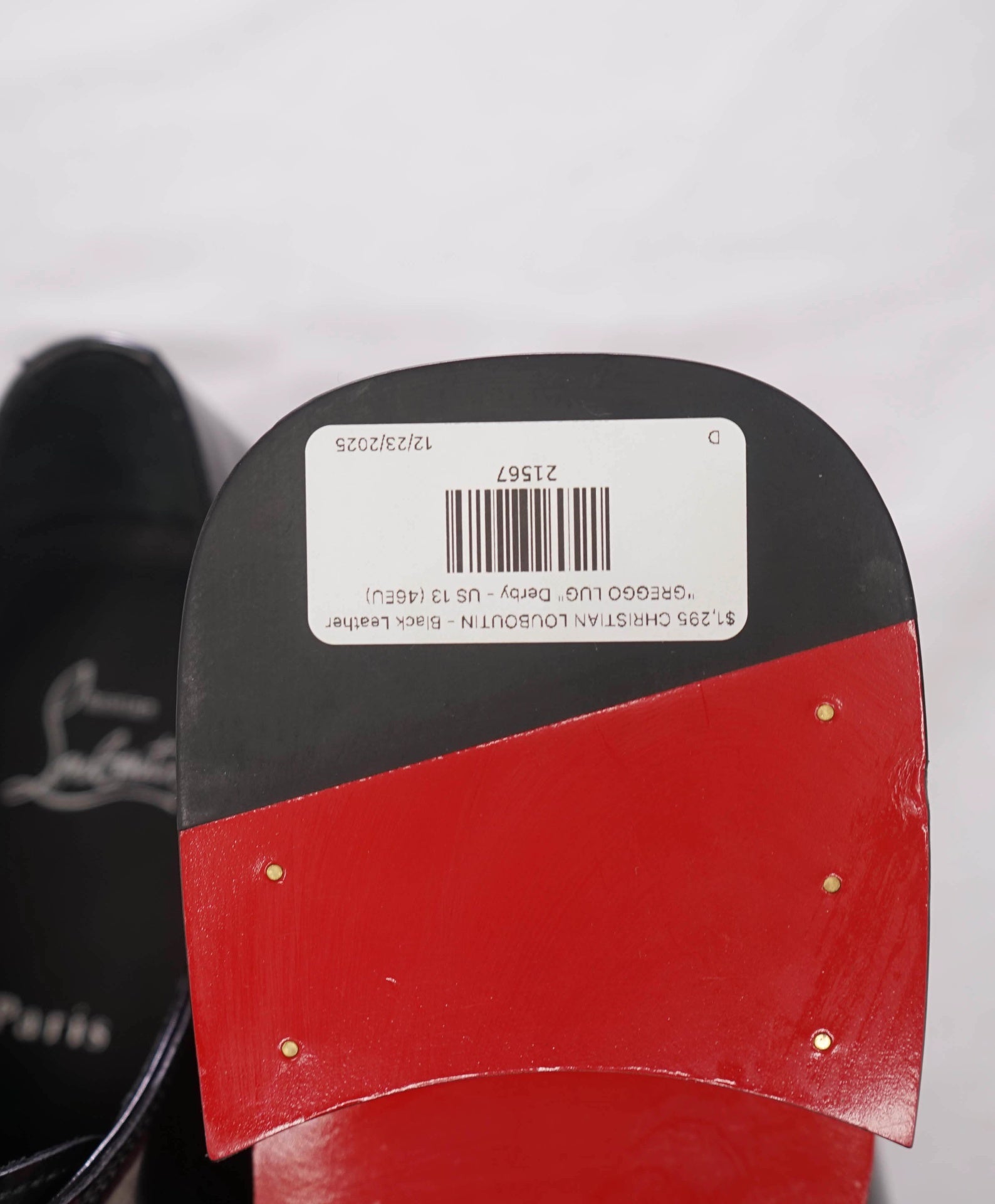 $1,545 CHRISTIAN LOUBOUTIN - Black "Caraca Abrasivato" Oxford - US 13 (46EU)
