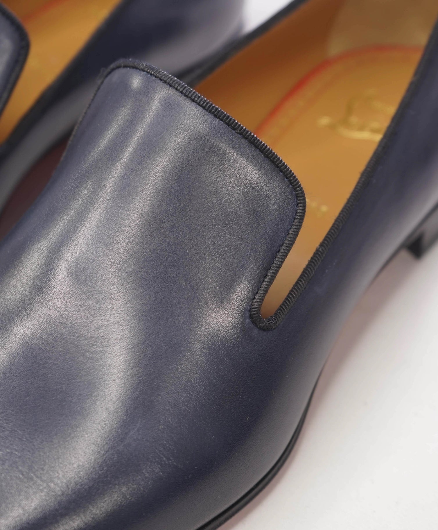 $1,050 CHRISTIAN LOUBOUTIN - Navy Blue Leather *DANDELION* Loafers - US 11 (44EU)