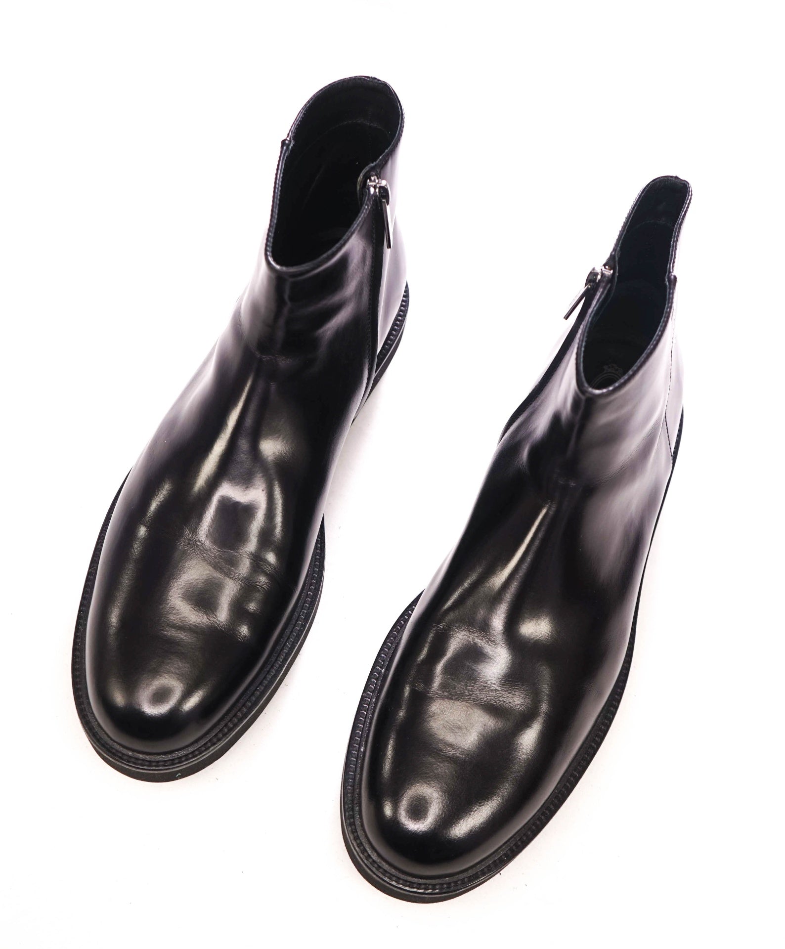 $1,195 TOD'S - Black Leather Lug Sole Boots - US 12.5 (11.5UK)