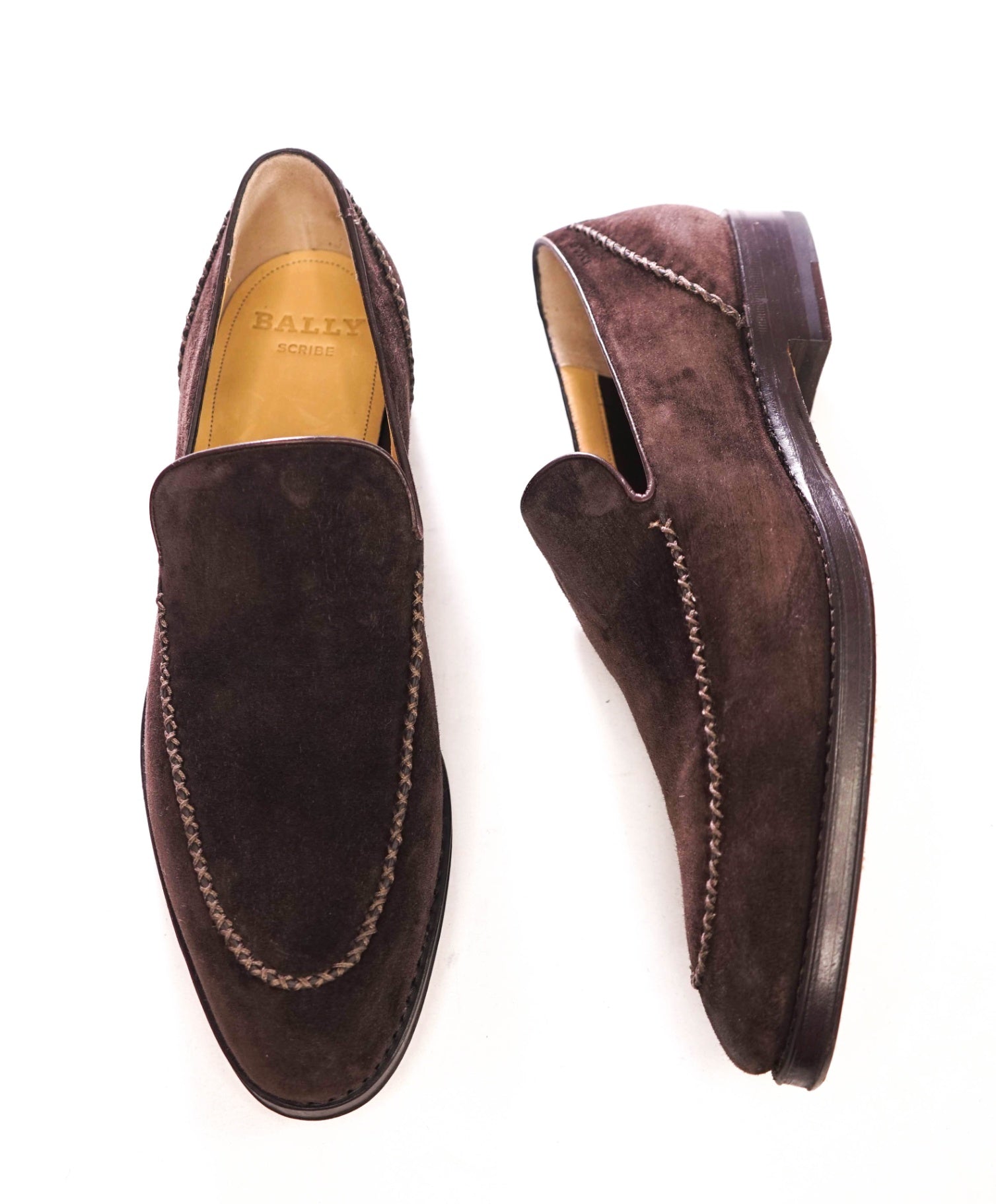 $1,250 BALLY SCRIBE - Brown Suede "EBANO" Loafers - US 9 (8UK)