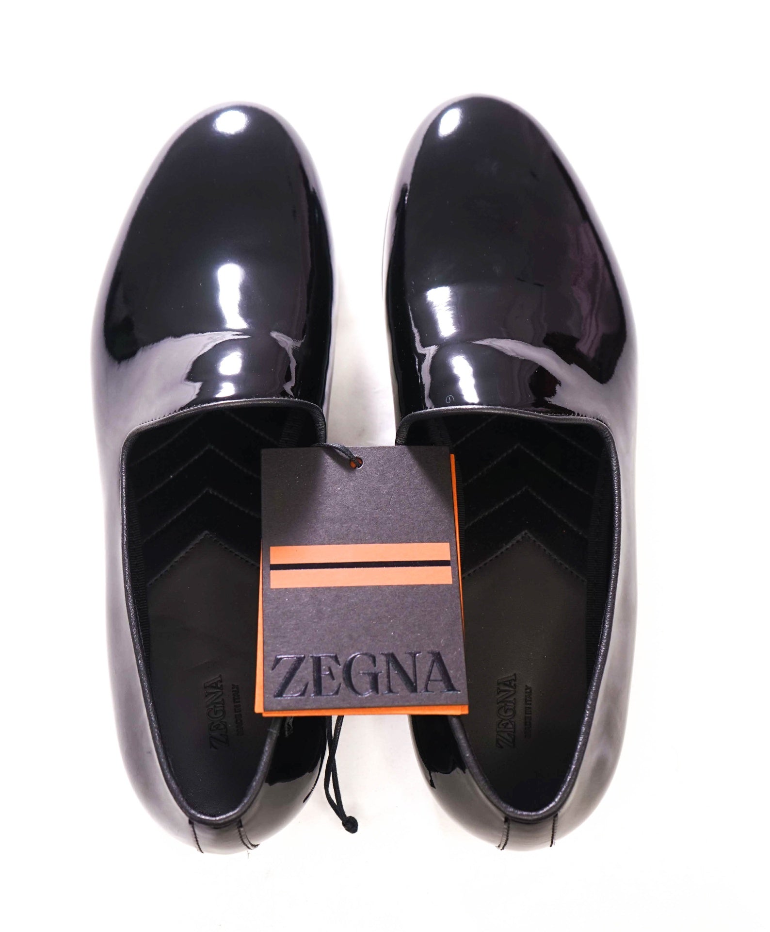 $860 ZEGNA - Black Patent Leather "PALERMO" Loafers - US 10 (9UK)