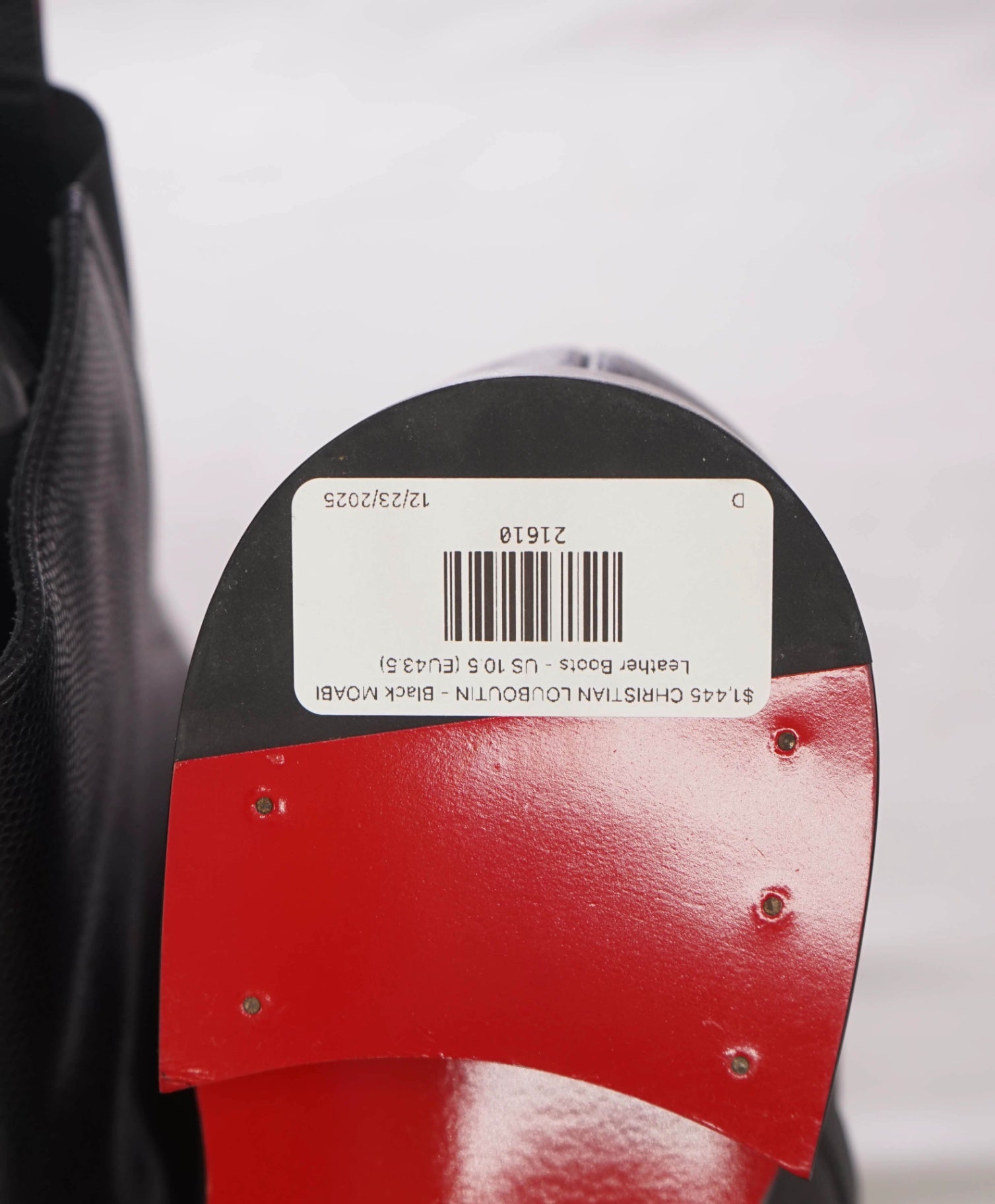 $1,445 CHRISTIAN LOUBOUTIN - Black BOABI Leather Boots - US 10.5 (EU43.5)