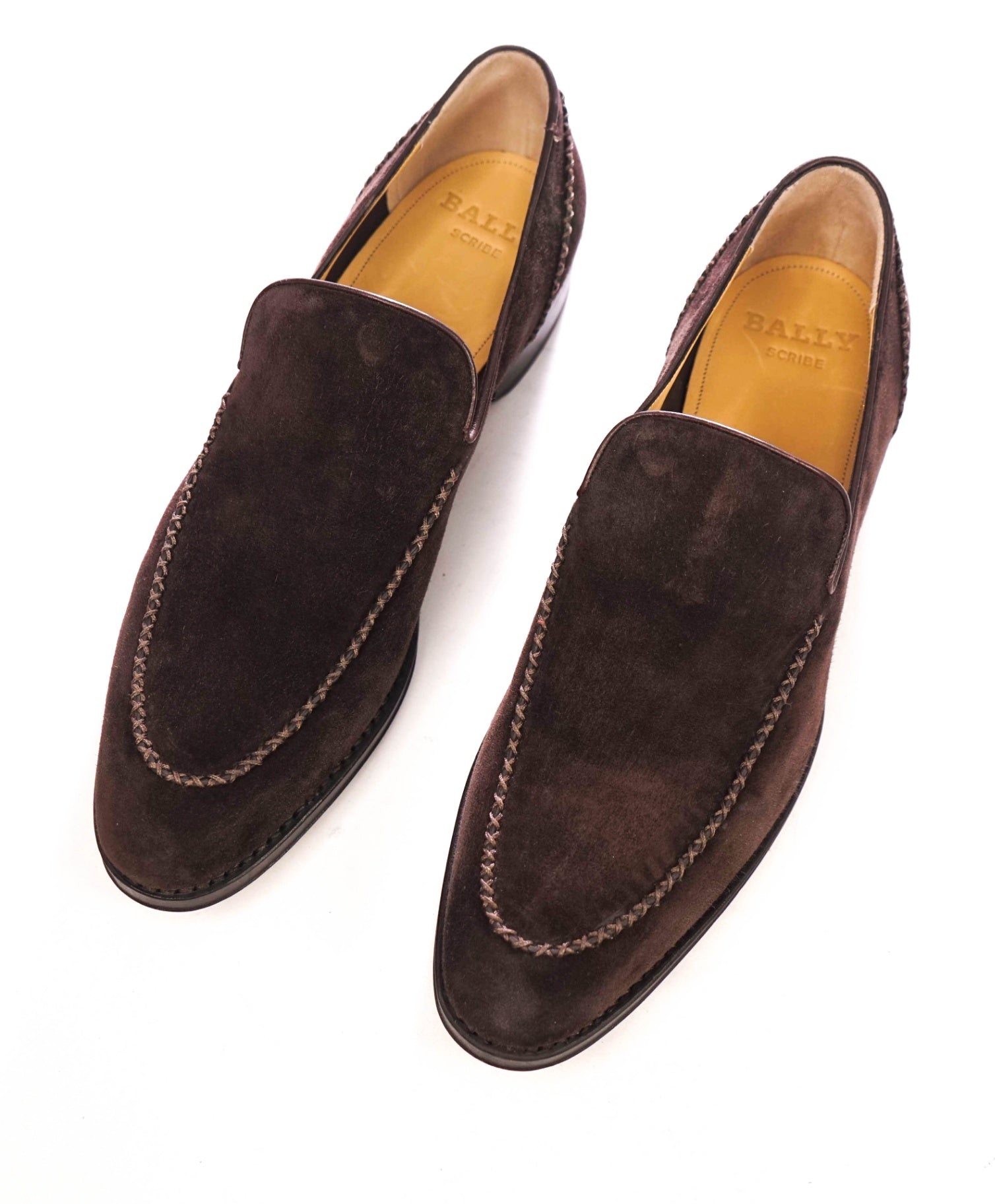 $1,250 BALLY SCRIBE - Brown Suede "EBANO" Loafers - US 9 (8UK)