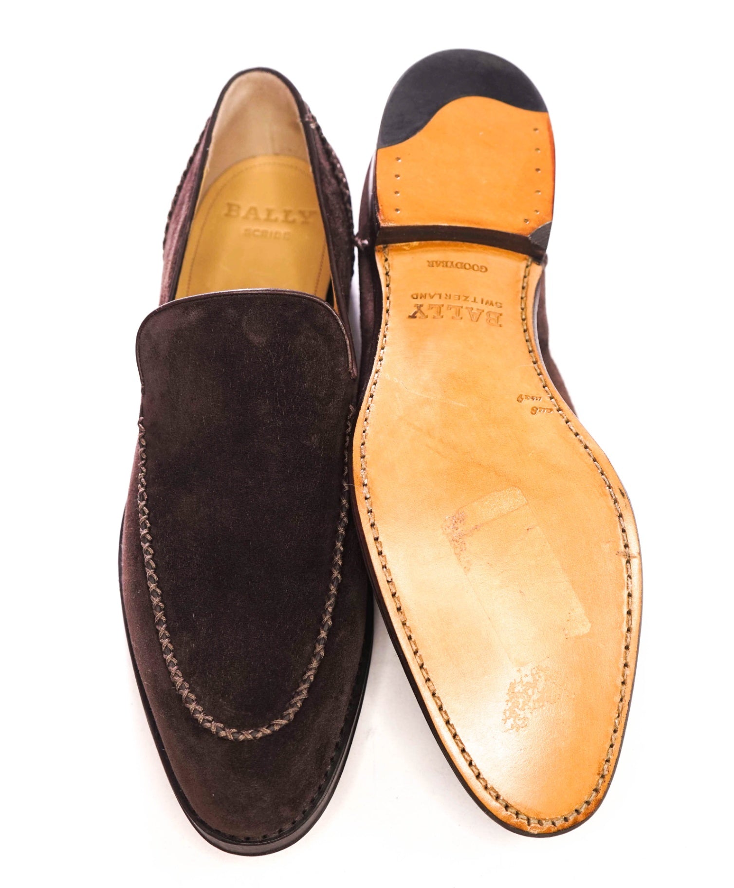 $1,250 BALLY SCRIBE - Brown Suede "EBANO" Loafers - US 9 (8UK)