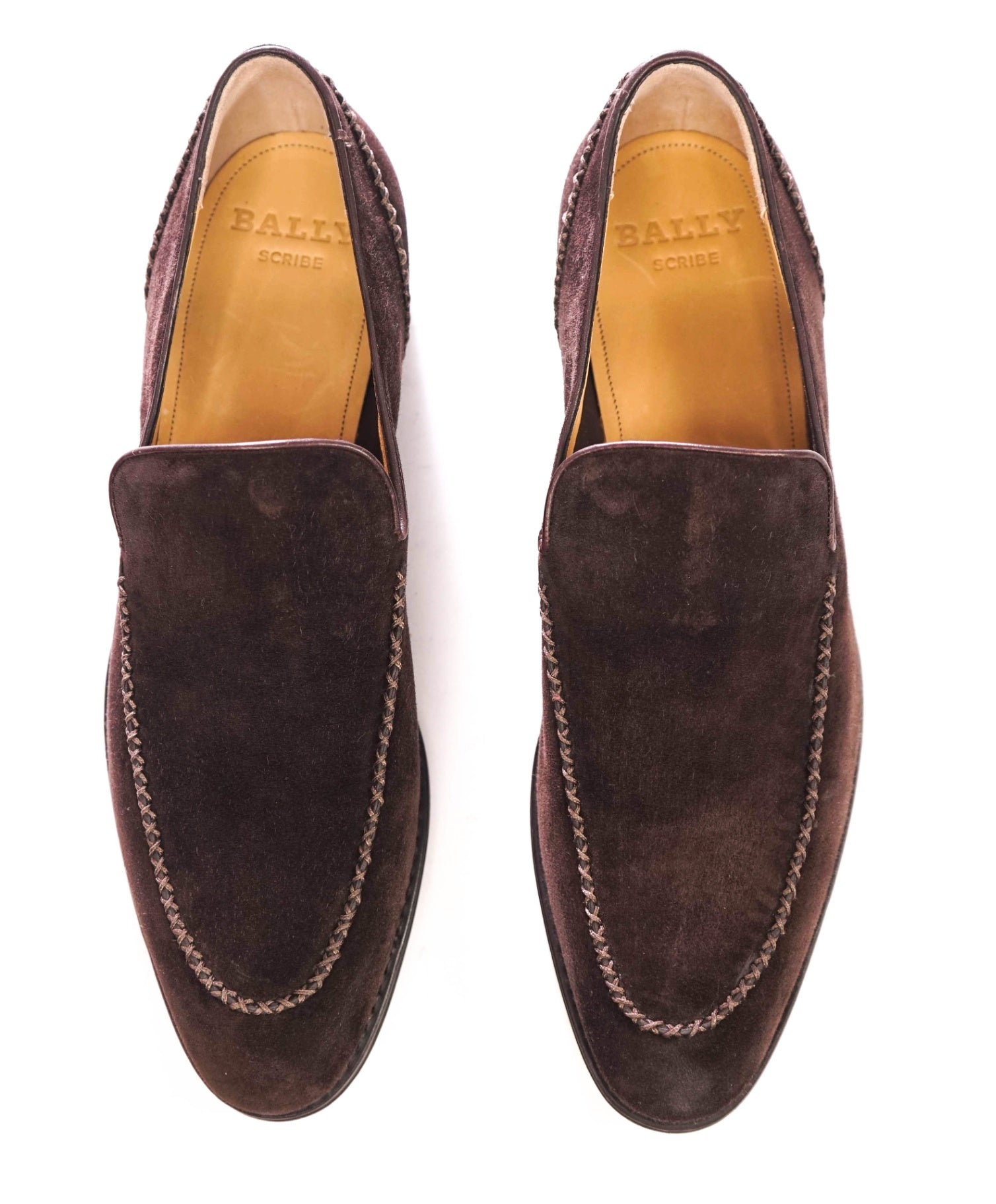 $1,250 BALLY SCRIBE - Brown Suede "EBANO" Loafers - US 9 (8UK)