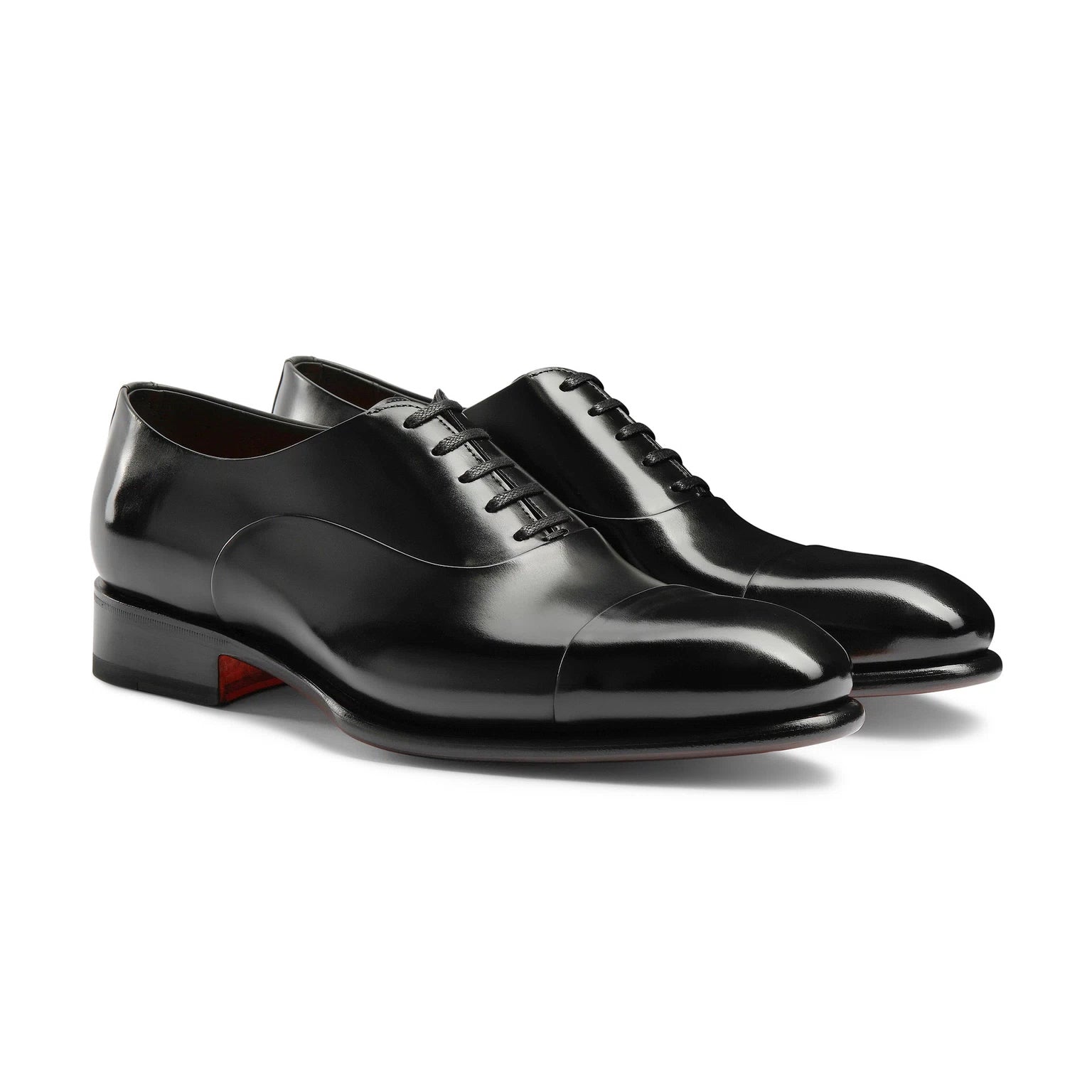 $1,150 SANTONI - Black "GOODYEAR" Leather Oxfords - US 11.5 (10.5UK)