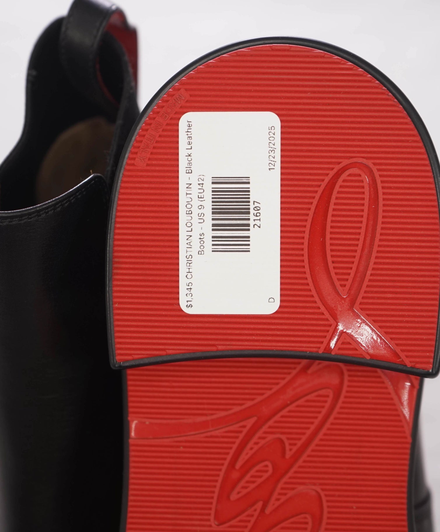 $1,345 CHRISTIAN LOUBOUTIN - Black Leather Boots - US 9 (EU42)