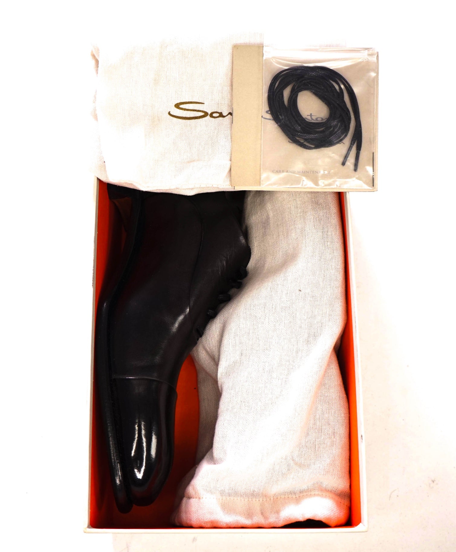 $1,150 SANTONI - Black "GOODYEAR" Leather Oxfords - US 11.5 (10.5UK)