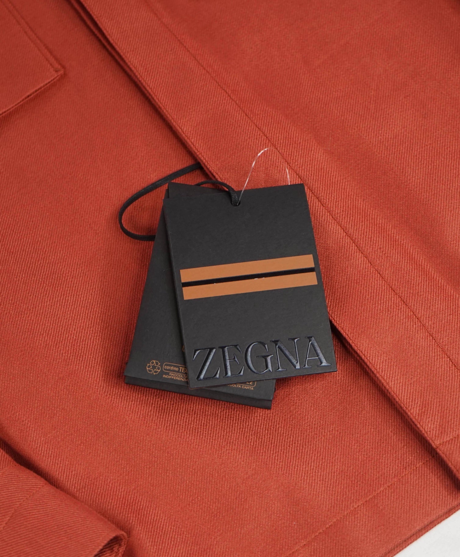 $1,690 ZEGNA - OASI Red Linen Over Shirt Chore Jacket -  XXL