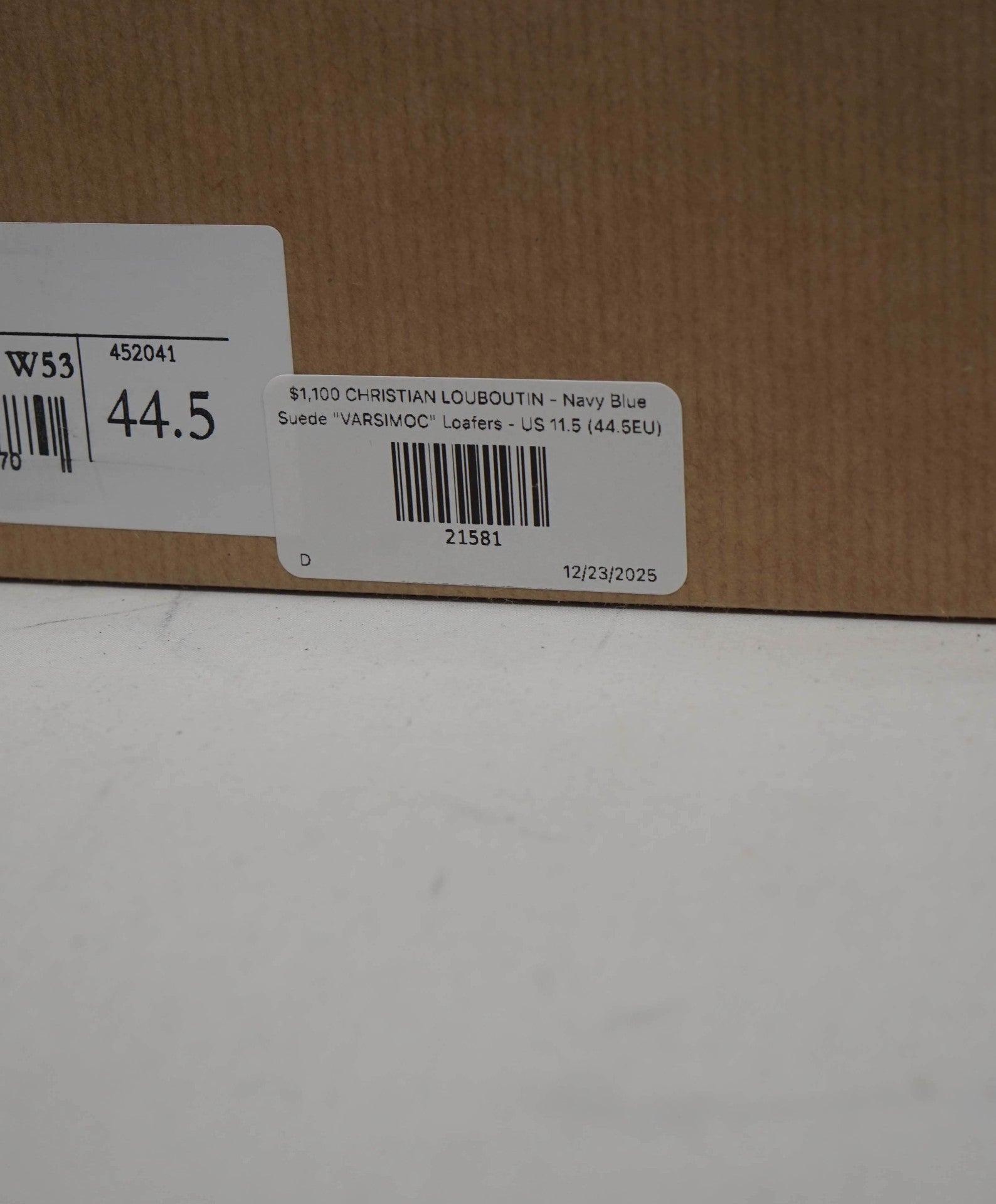 $1,100 CHRISTIAN LOUBOUTIN - Navy Blue Suede "VARSIMOC" Loafers - US 11.5 (44.5EU)