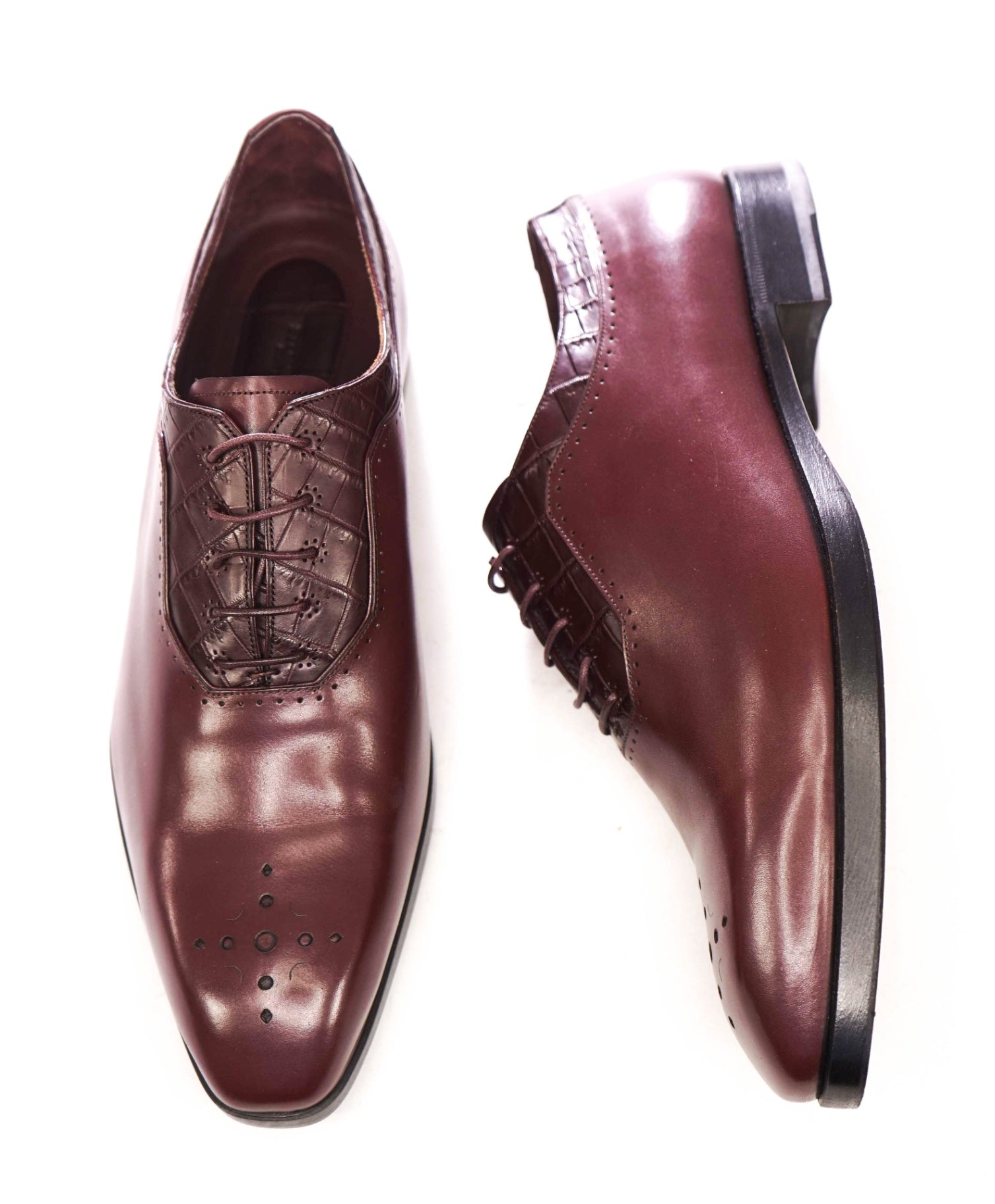 $3,800 STEFANO RICCI - Oxblood CROCODILE Oxfords - 11.5 US (10.5 EU)