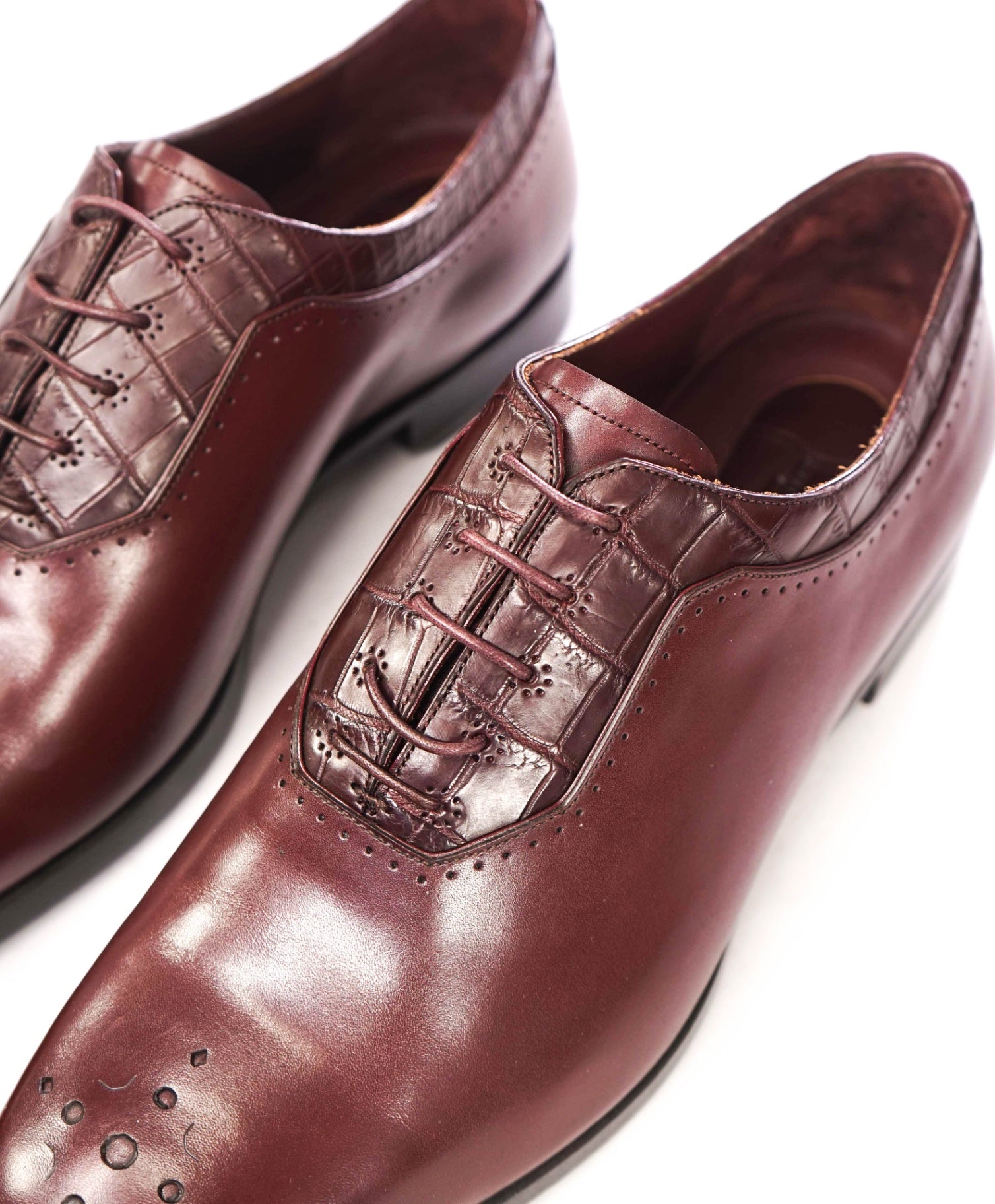$3,800 STEFANO RICCI - Oxblood CROCODILE Oxfords - 11.5 US (10.5 EU)