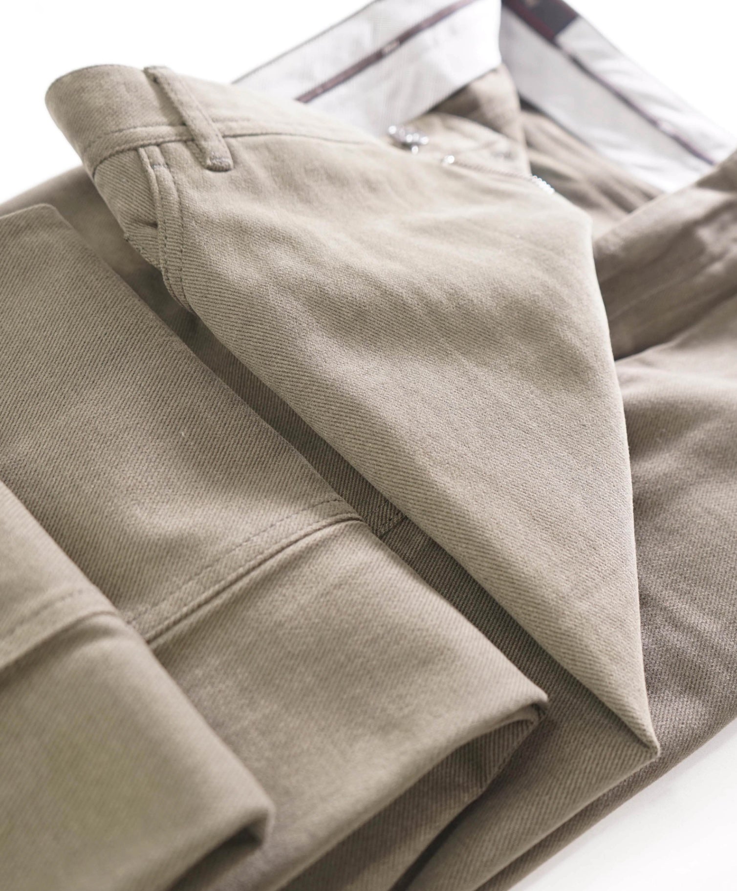 $1,095 BRIONI - Solid Green 5-Pocket Cotton Pants - 44W