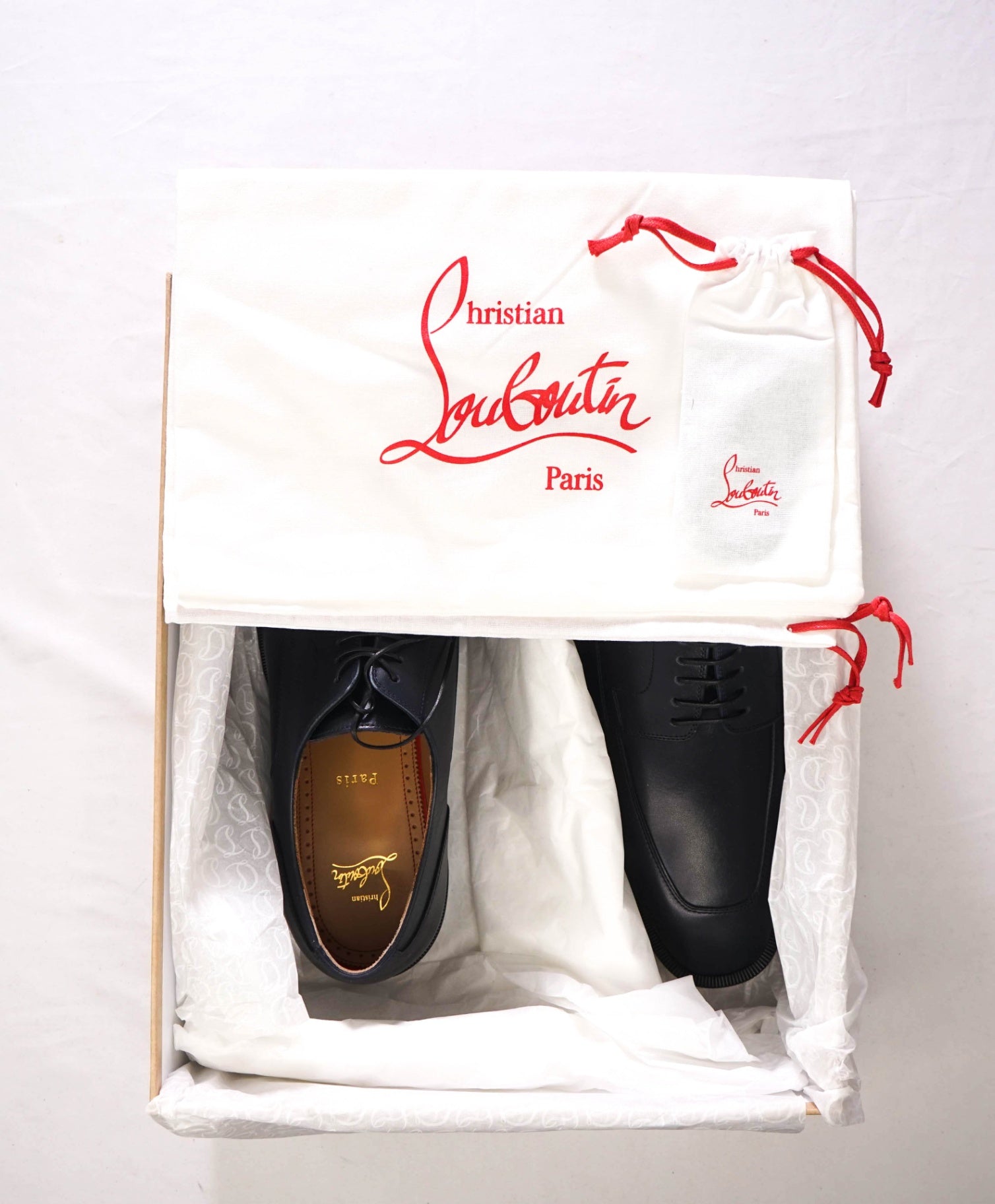 $1,190 CHRISTIAN LOUBOUTIN - Navy Blue Leather *DAVISOL* Derby - US 8.5 (41.5EU)