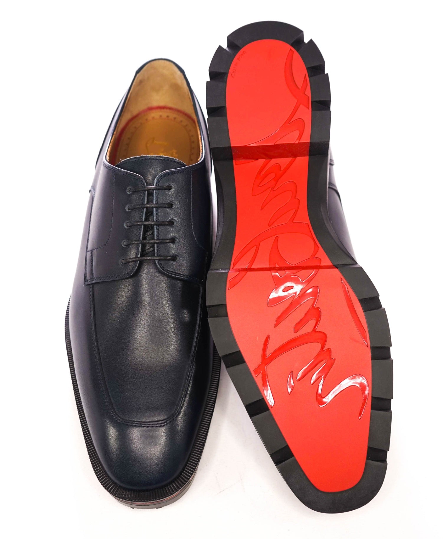 $1,190 CHRISTIAN LOUBOUTIN - Navy Blue Leather *DAVISOL* Derby - US 8.5 (41.5EU)