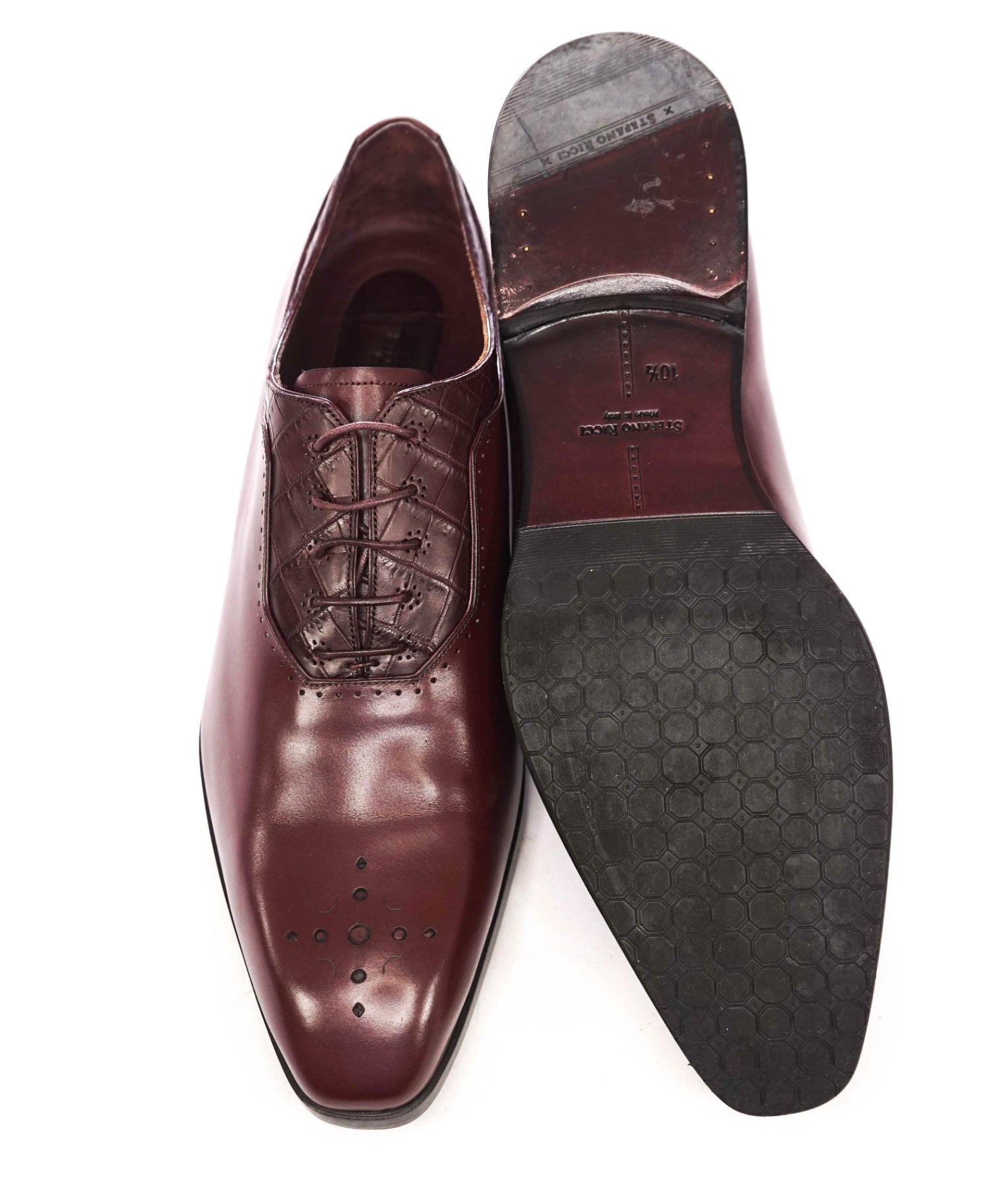 $3,800 STEFANO RICCI - Oxblood CROCODILE Oxfords - 11.5 US (10.5 EU)