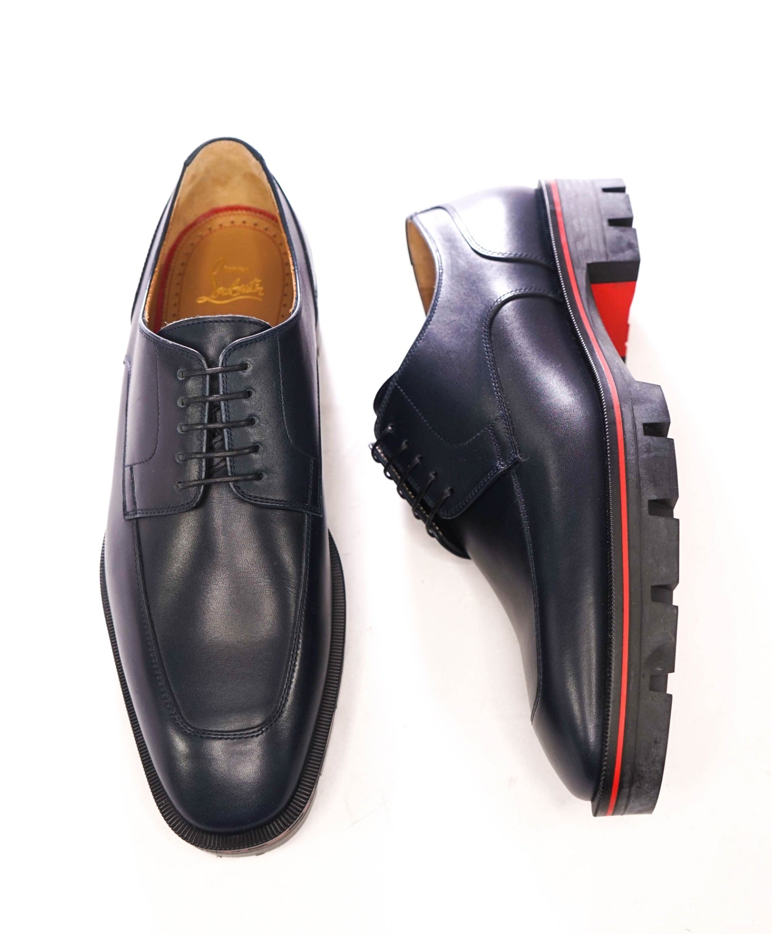 $1,190 CHRISTIAN LOUBOUTIN - Navy Blue Leather *DAVISOL* Derby - US 8.5 (41.5EU)