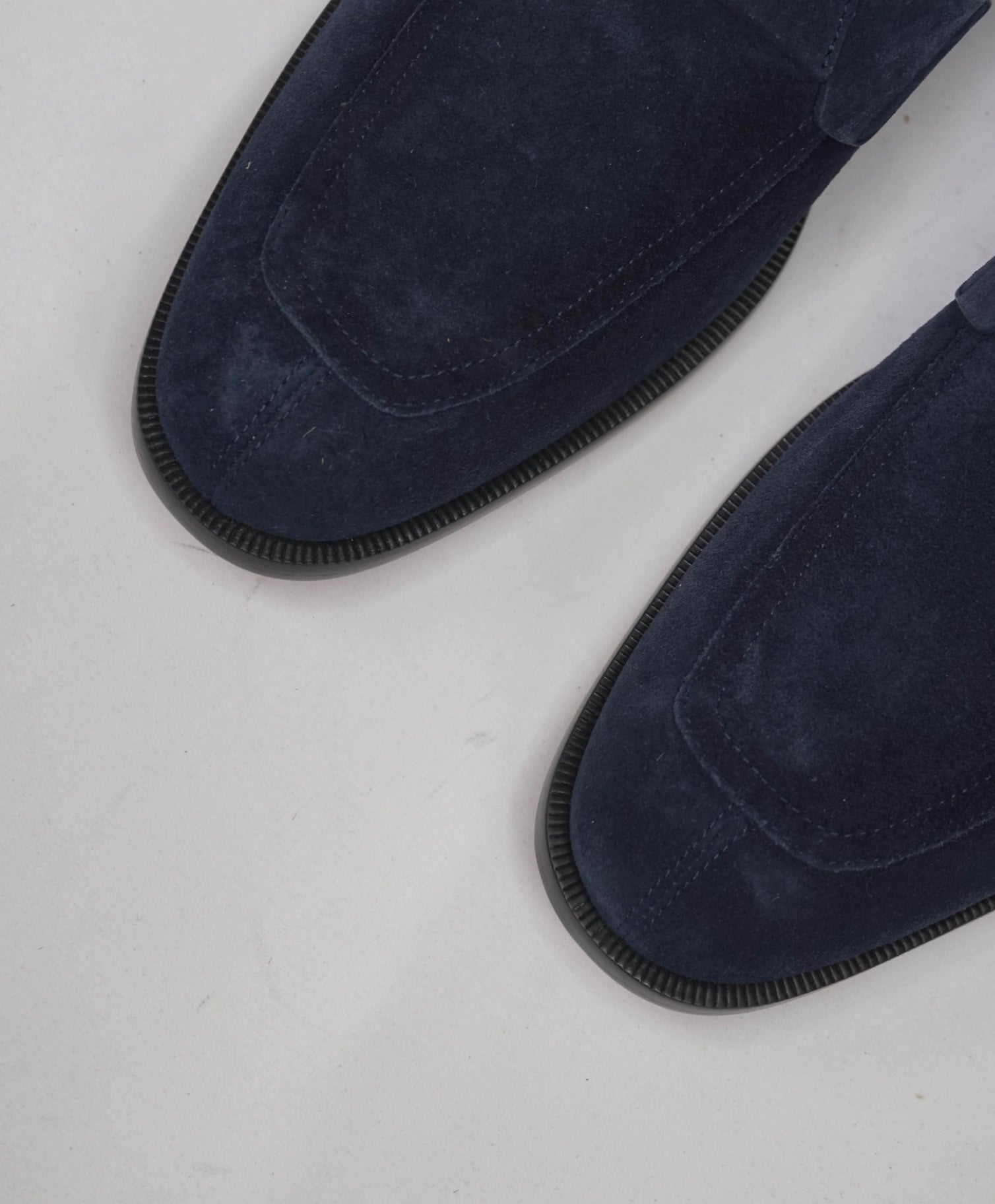 $1,100 CHRISTIAN LOUBOUTIN - Navy Blue Suede "VARSIMOC" Loafers - US 11.5 (44.5EU)