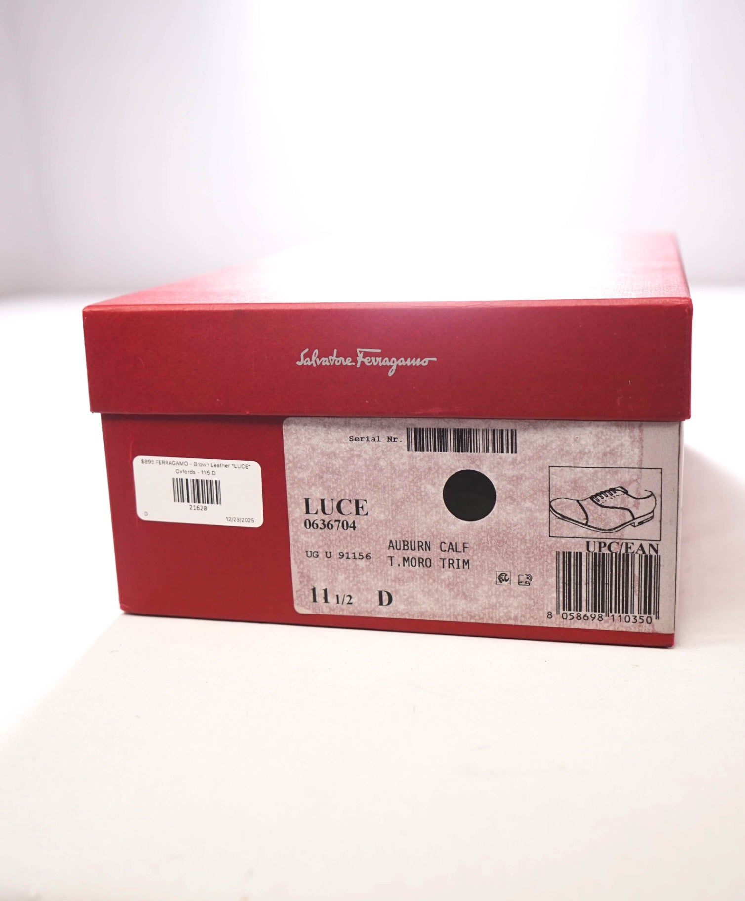 $895 FERRAGAMO - Brown Leather *LUCE* Oxfords - 11.5 D
