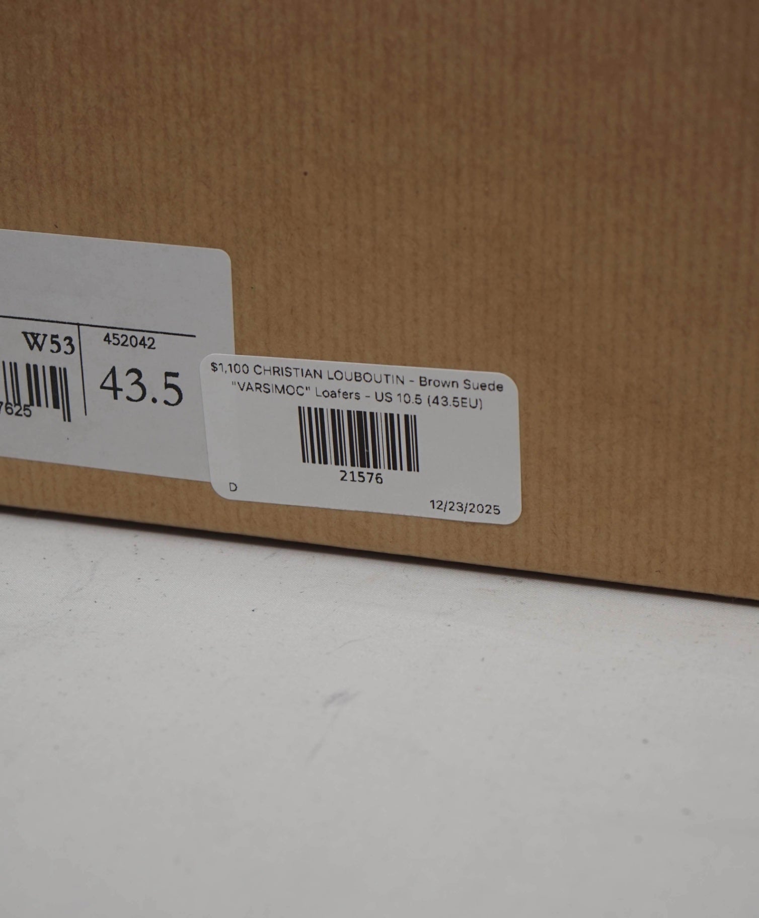 $1,100 CHRISTIAN LOUBOUTIN - Brown Suede "VARSIMOC" Loafers - US 10.5 (43.5EU)