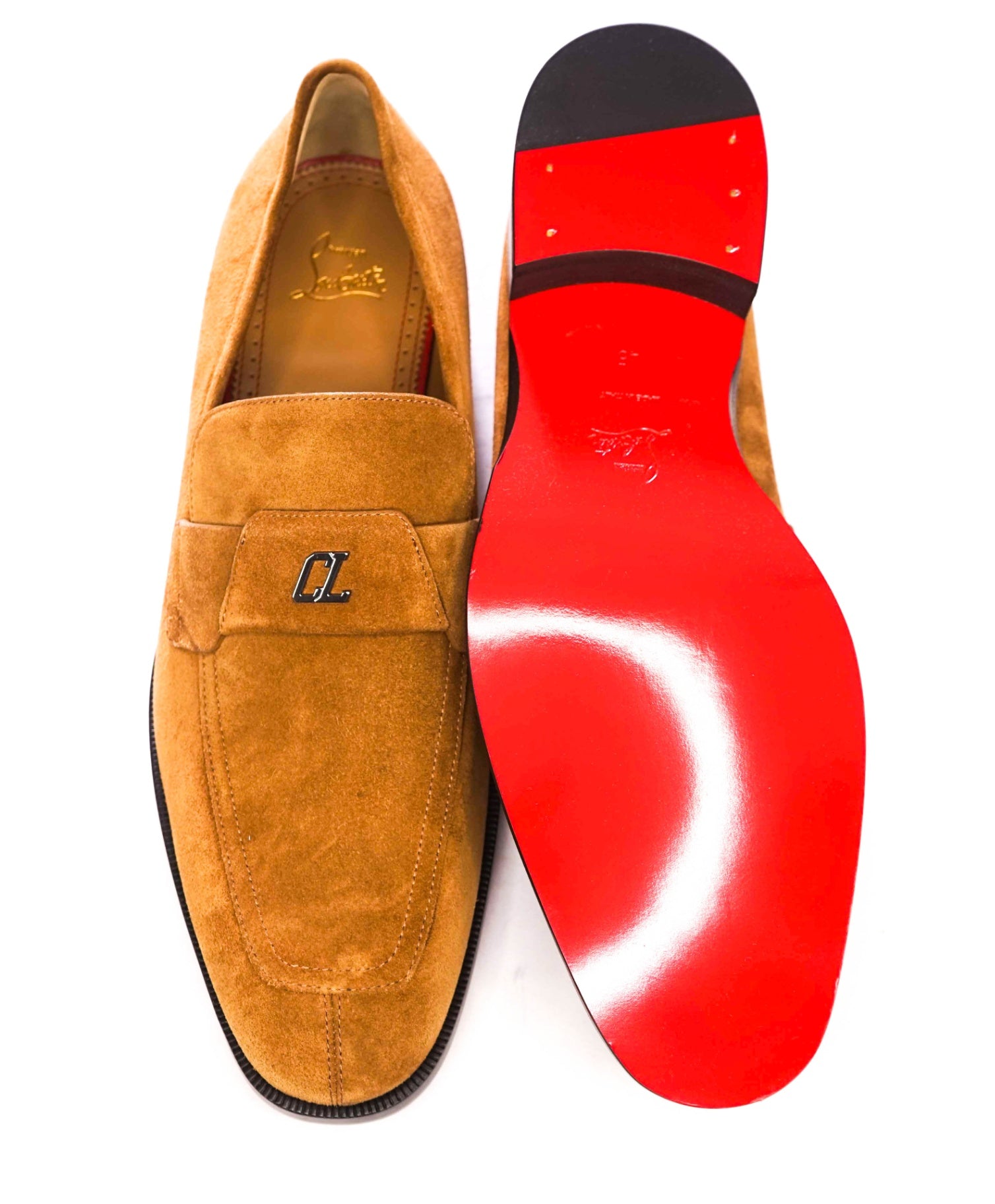 $1,100 CHRISTIAN LOUBOUTIN - Brown Suede "VARSIMOC" Loafers - US 9.5 (42.5EU)