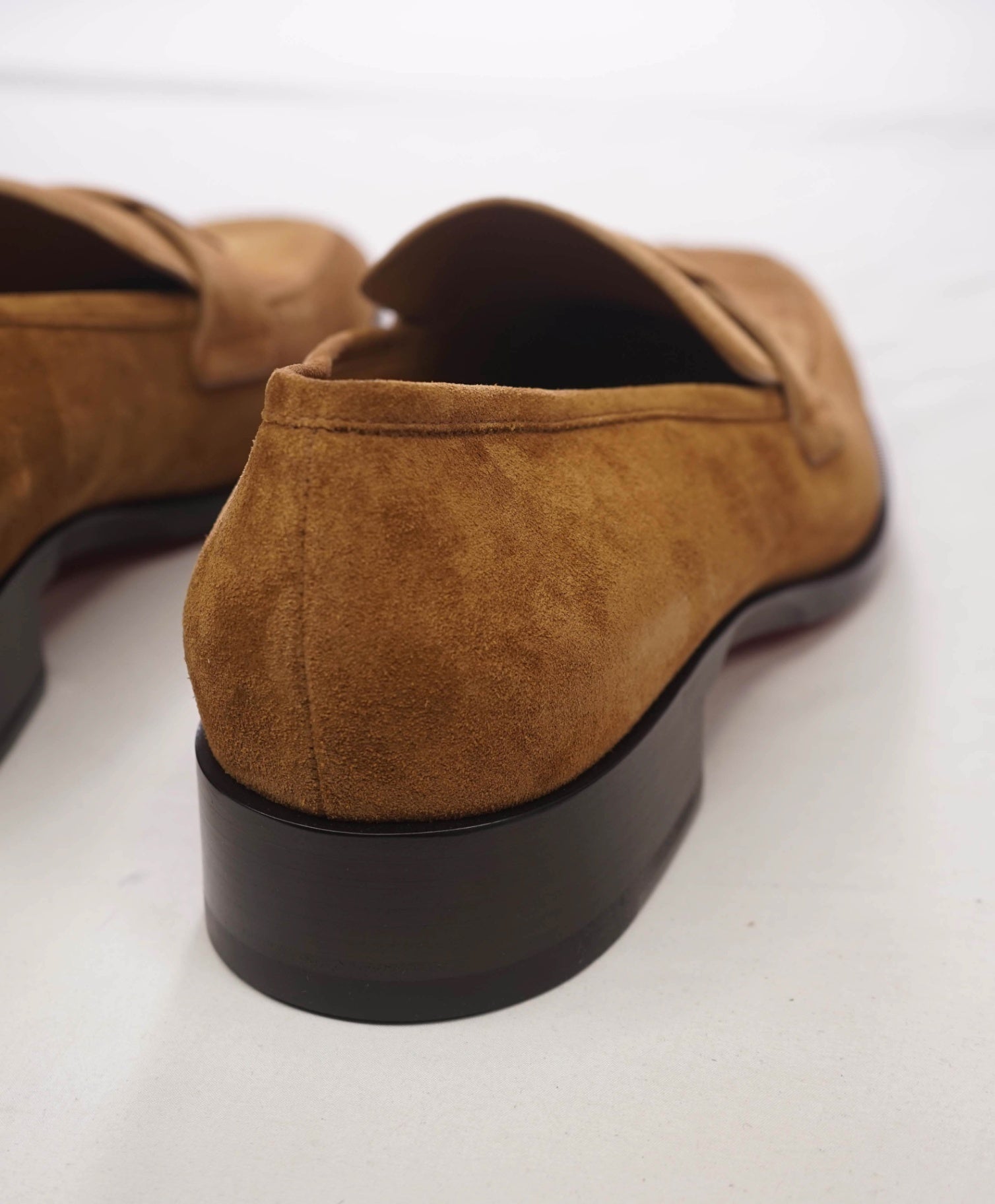 $1,100 CHRISTIAN LOUBOUTIN - Brown Suede "VARSIMOC" Loafers - US 12 (45EU)