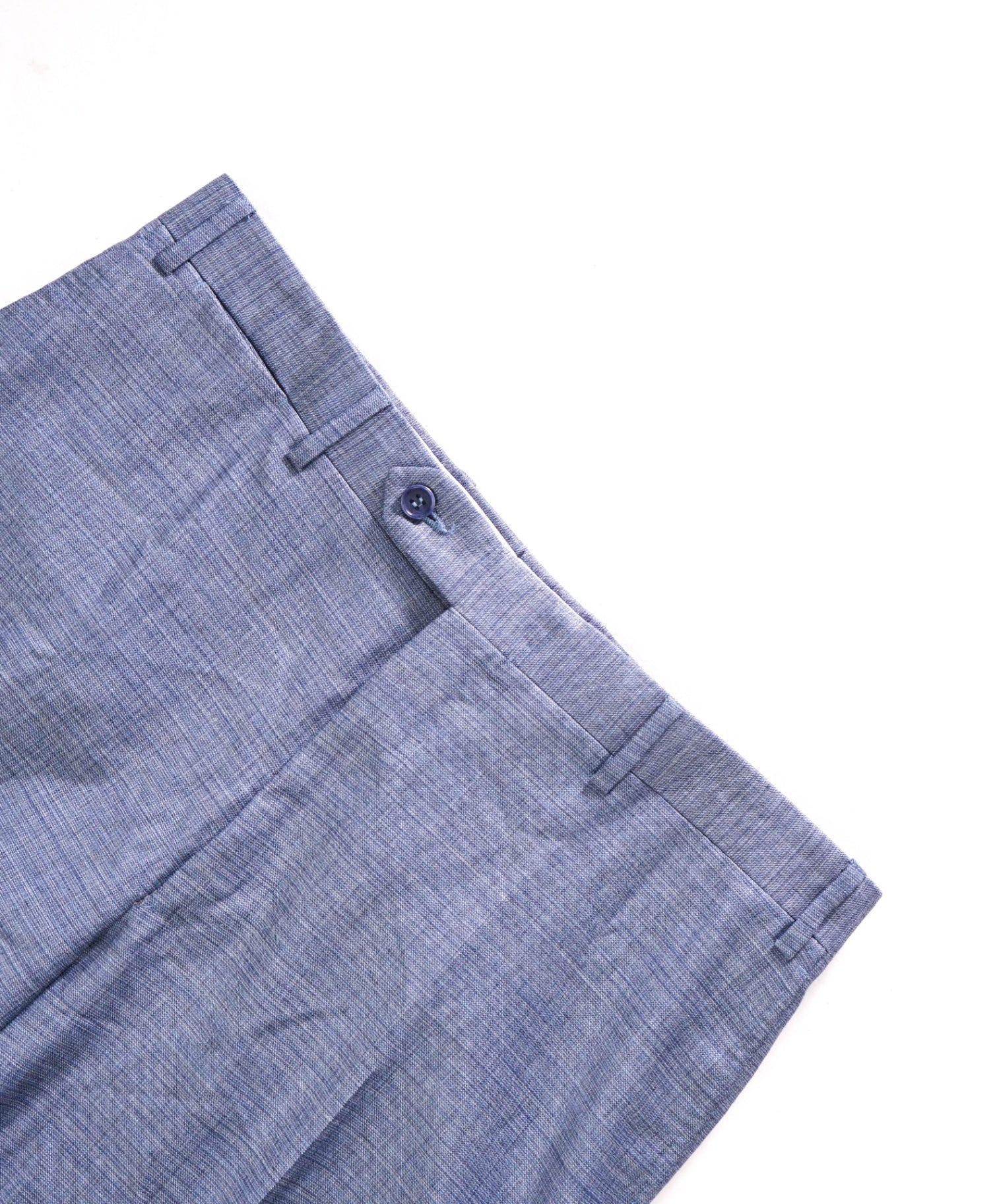 $625 CANALI - Baby Blue Crosshatch Wool Pants - 33W