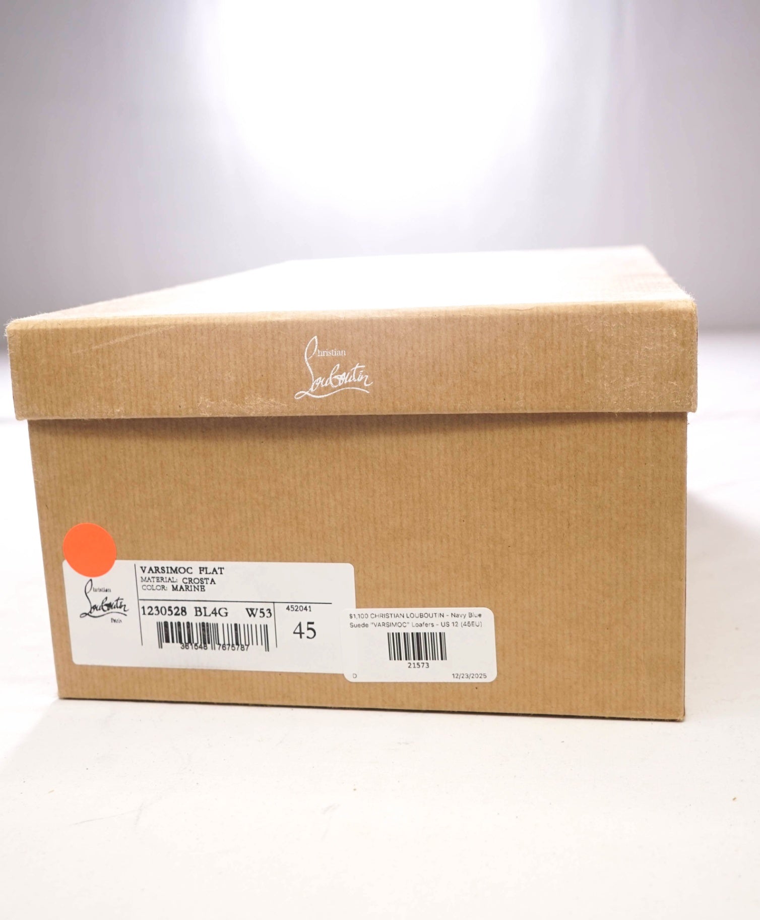 $1,100 CHRISTIAN LOUBOUTIN - Blue Suede "VARSIMOC" Loafers - US 12 (45EU)