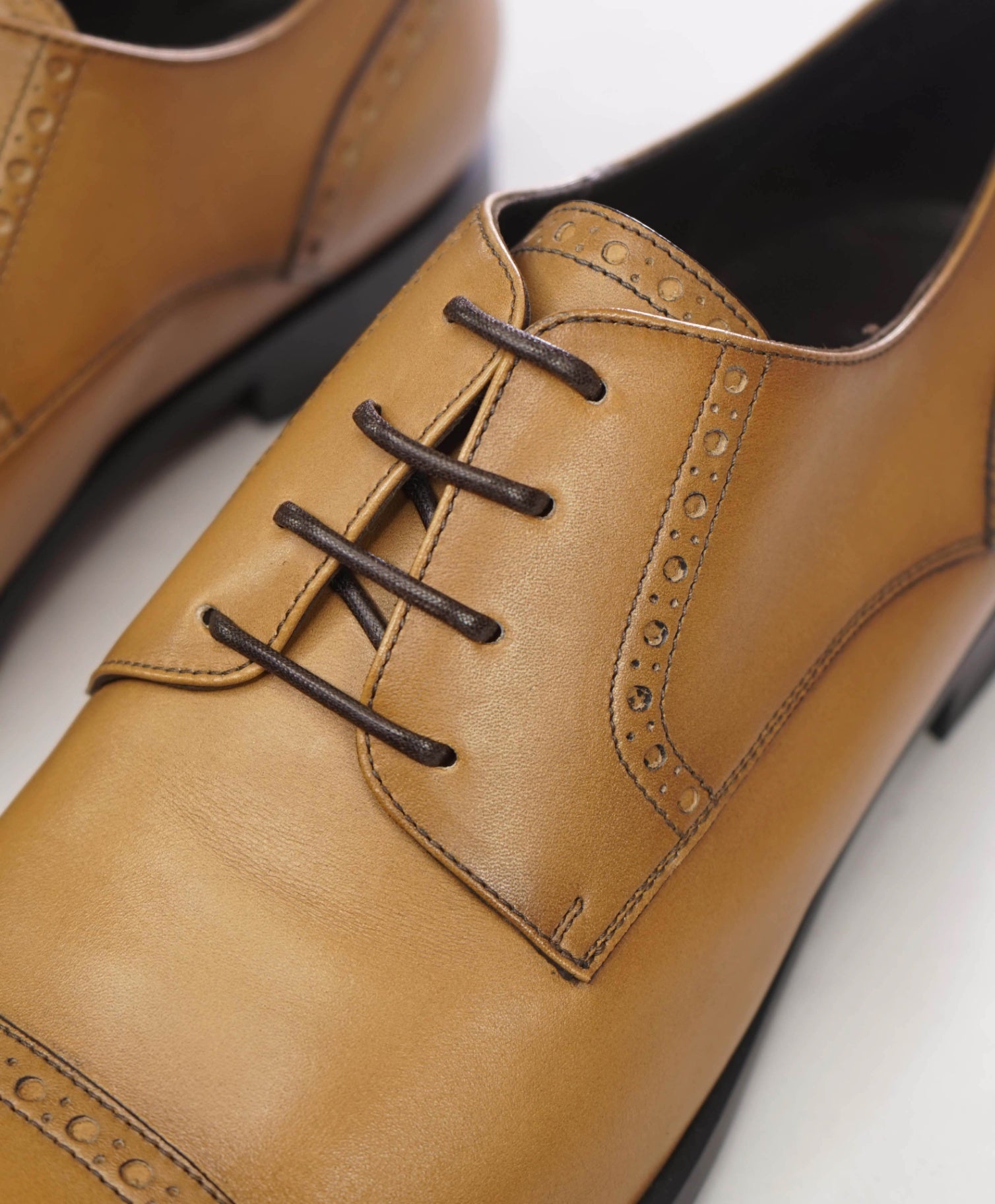 $960 ZEGNA - Light Brown Leather "SIENA FLEX" Derby - US 12.5 (11.5UK)