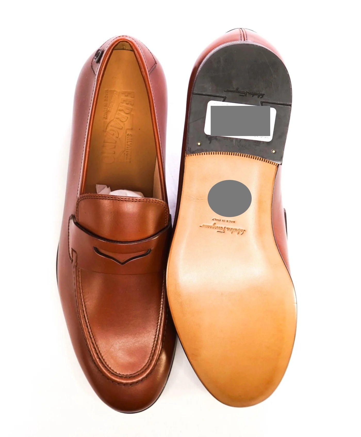 $895 SALVATORE FERRAGAMO - “GOYA" Brown Gancini Loafers - 7 D