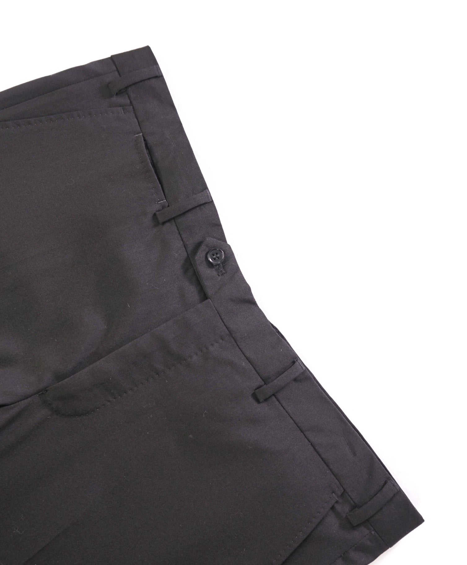 $495 EMPORIO ARMANI - Solid Black Wool Flat Front Pants - 38W