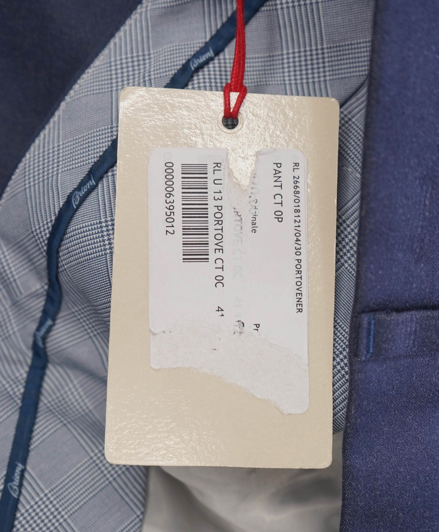 $725 BRIONI - Solid Blue Cotton Flat Front Pants - 44W