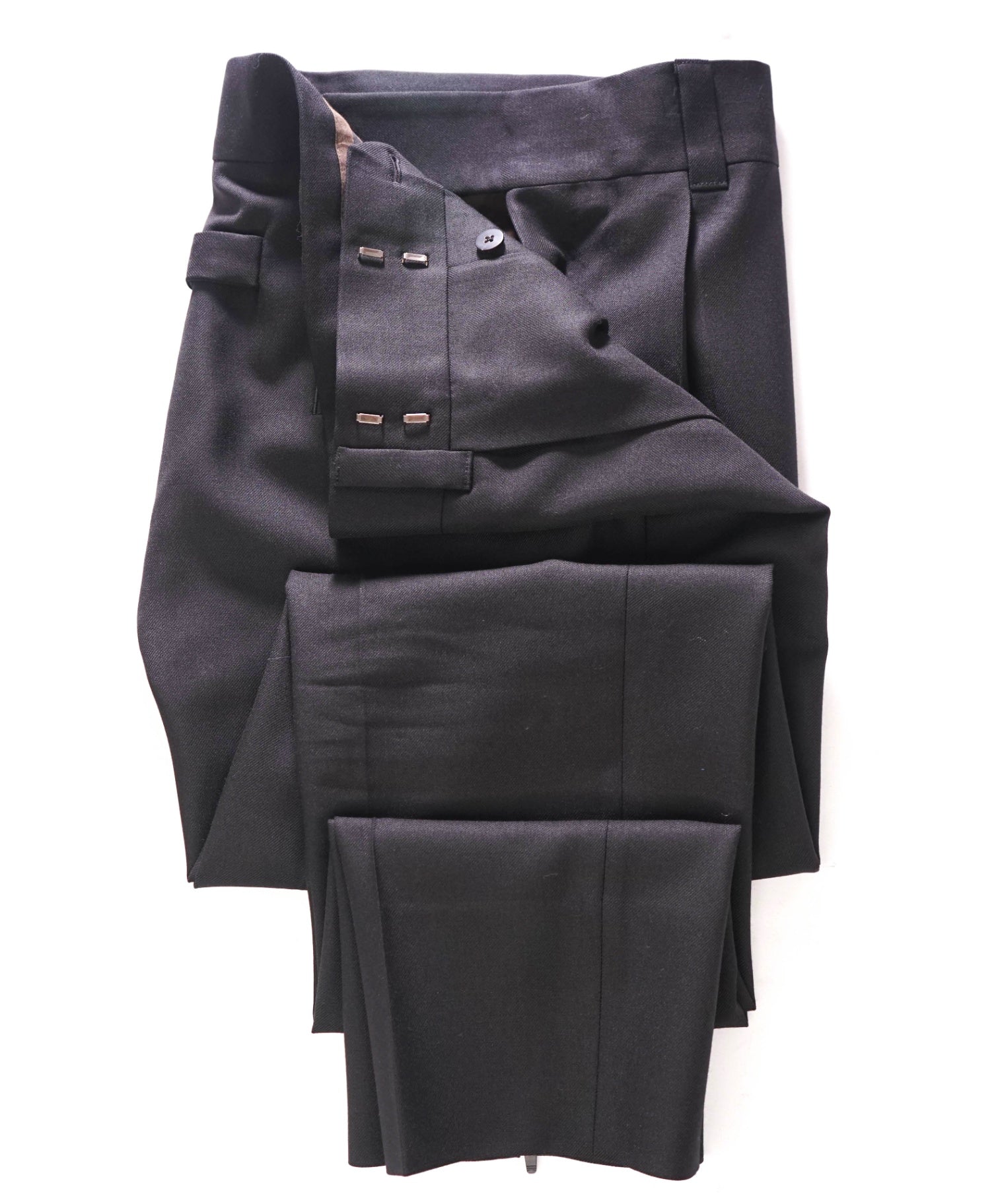 $1,150 ERMENEGILDO ZEGNA x FEAR OF GOD - Black Wool Pants  -35W
