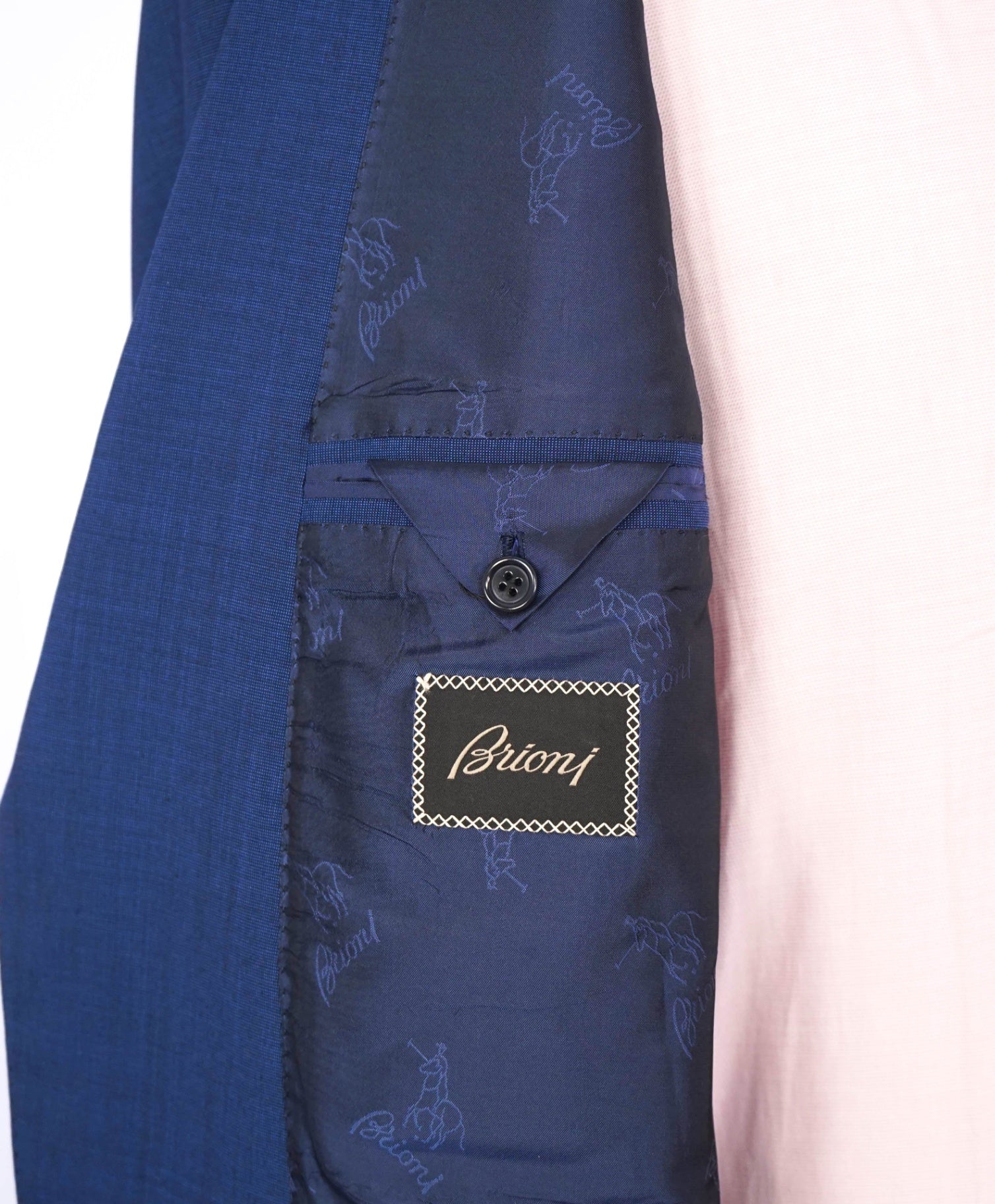$5,950 BRIONI - Blue Textured Wool 2-Btn Suit - 48L US