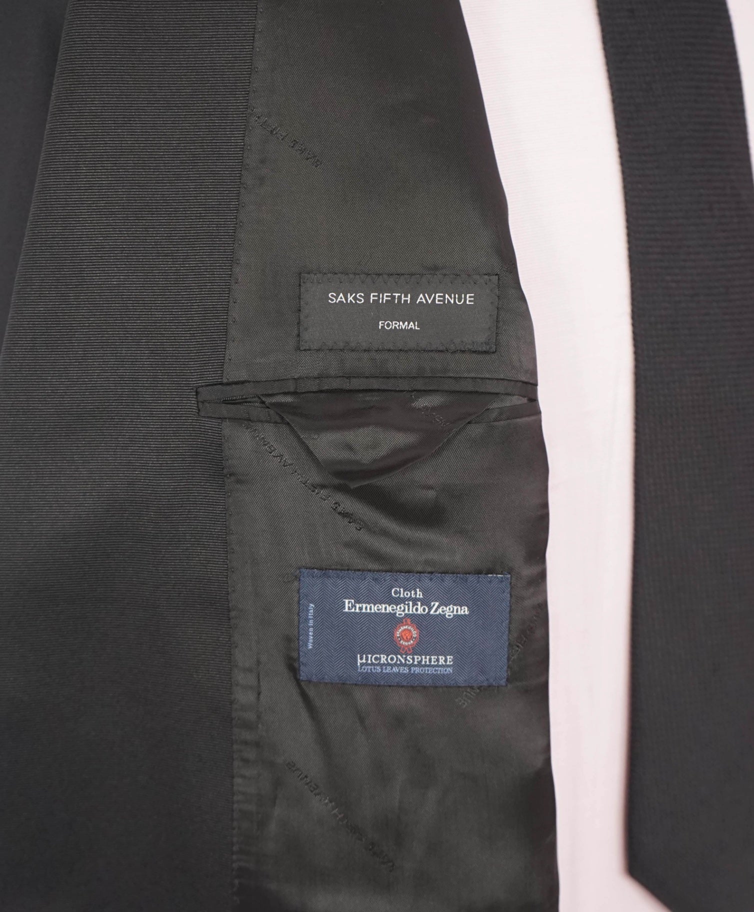 $1,295 ZEGNA For SAKS 5TH AVE - Black Wool Classic Tuxedo - 46R