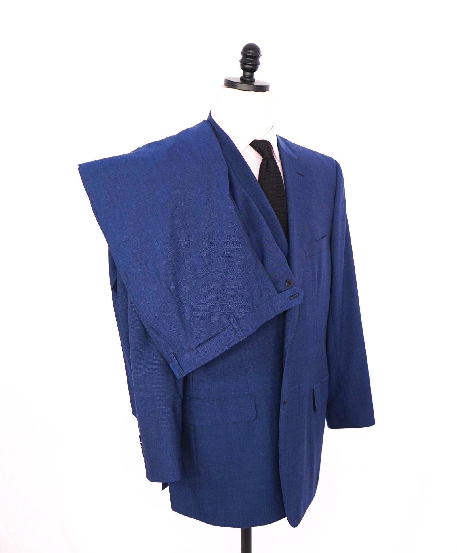 $5,950 BRIONI - Blue Textured Wool 2-Btn Suit - 48L US