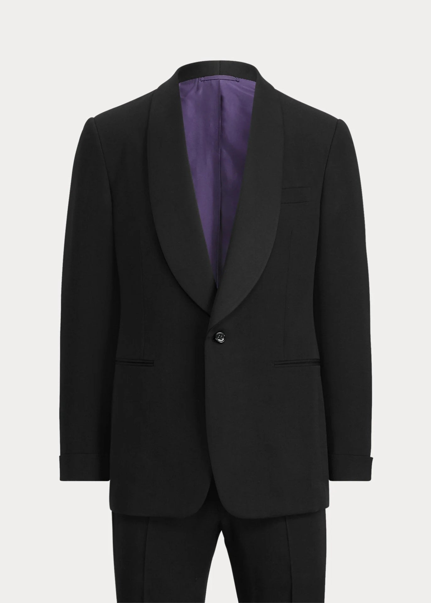$5,995 RALPH LAUREN PURPLE LABEL - Black Shawl Collar Tuxedo - 42L