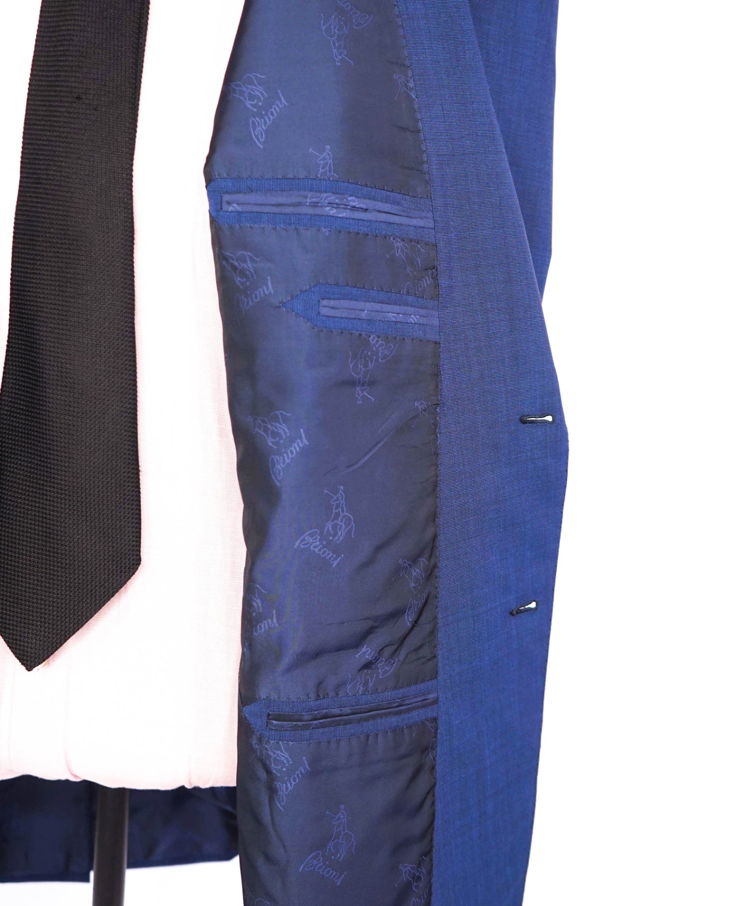 $5,950 BRIONI - Blue Textured Wool 2-Btn Suit - 48L US