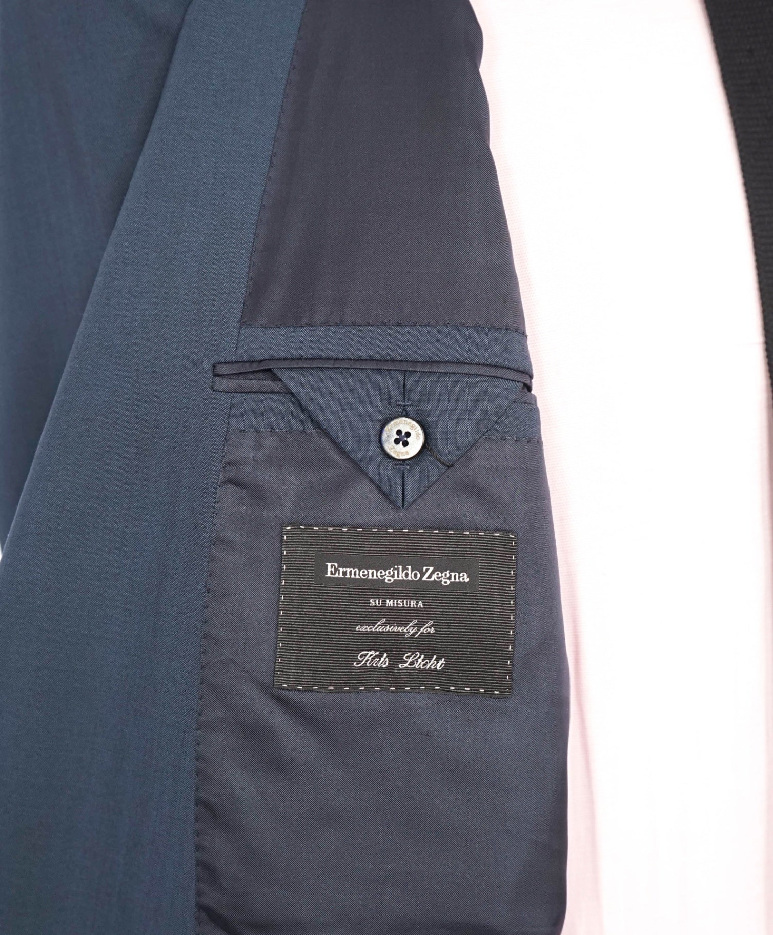 $4,495 ZEGNA - Solid Blue Wool "SU MISURA" Custom Suit - 50R US
