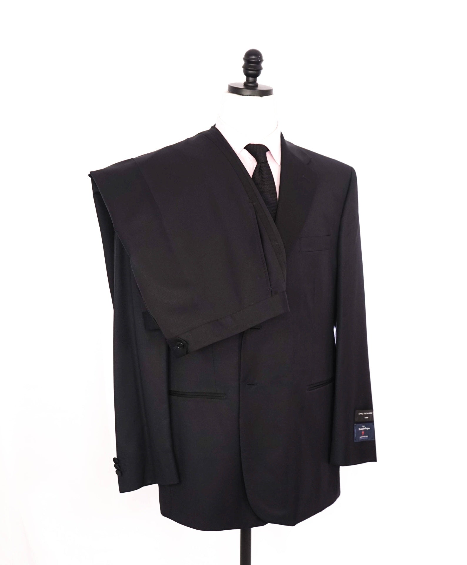 $1,295 ZEGNA For SAKS 5TH AVE - Black Wool Classic Tuxedo - 46R