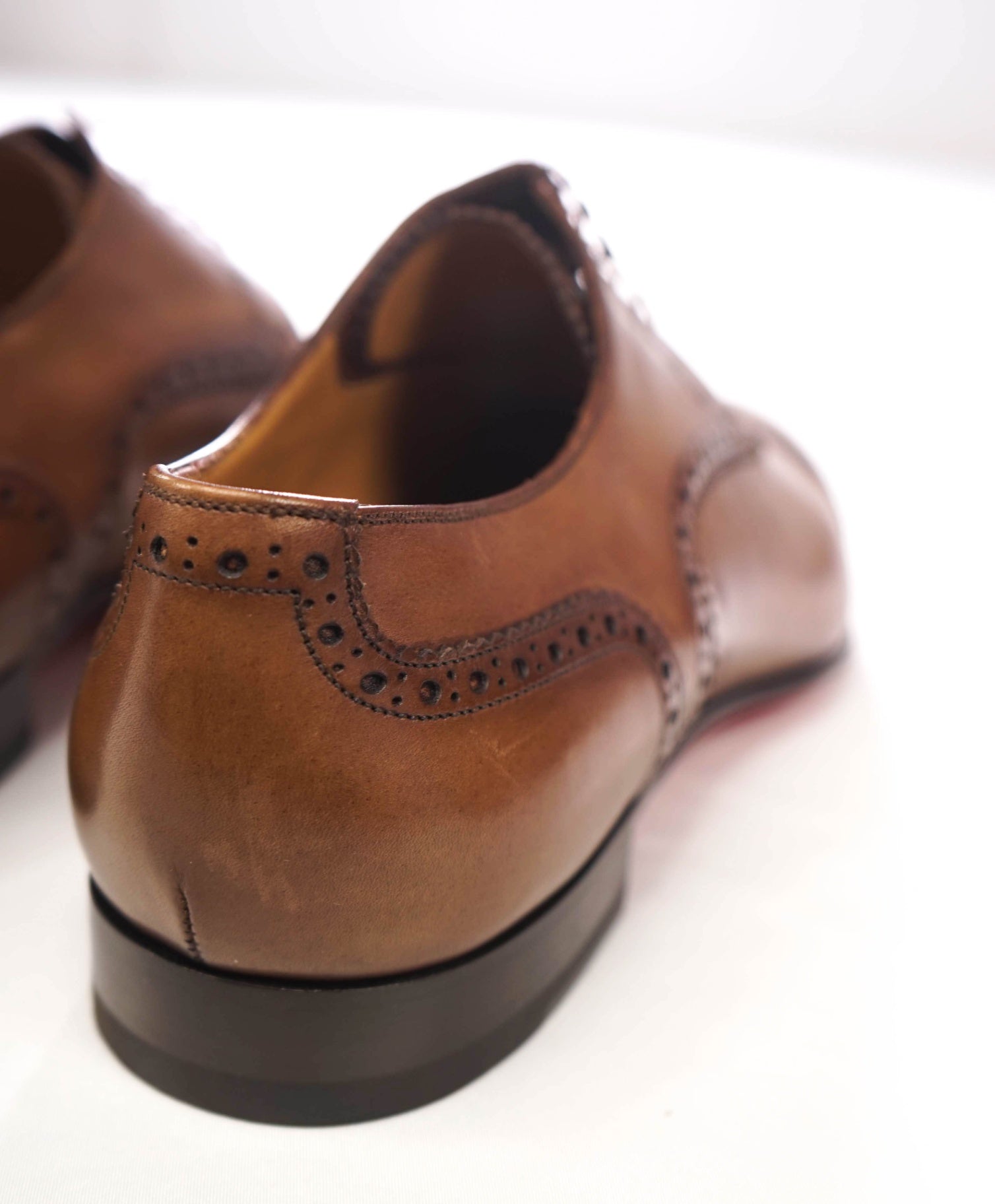 $1,150 CHRISTIAN LOUBOUTIN - *GREGGO* Brown Leather BROGUE Derby - US 12 (45EU)