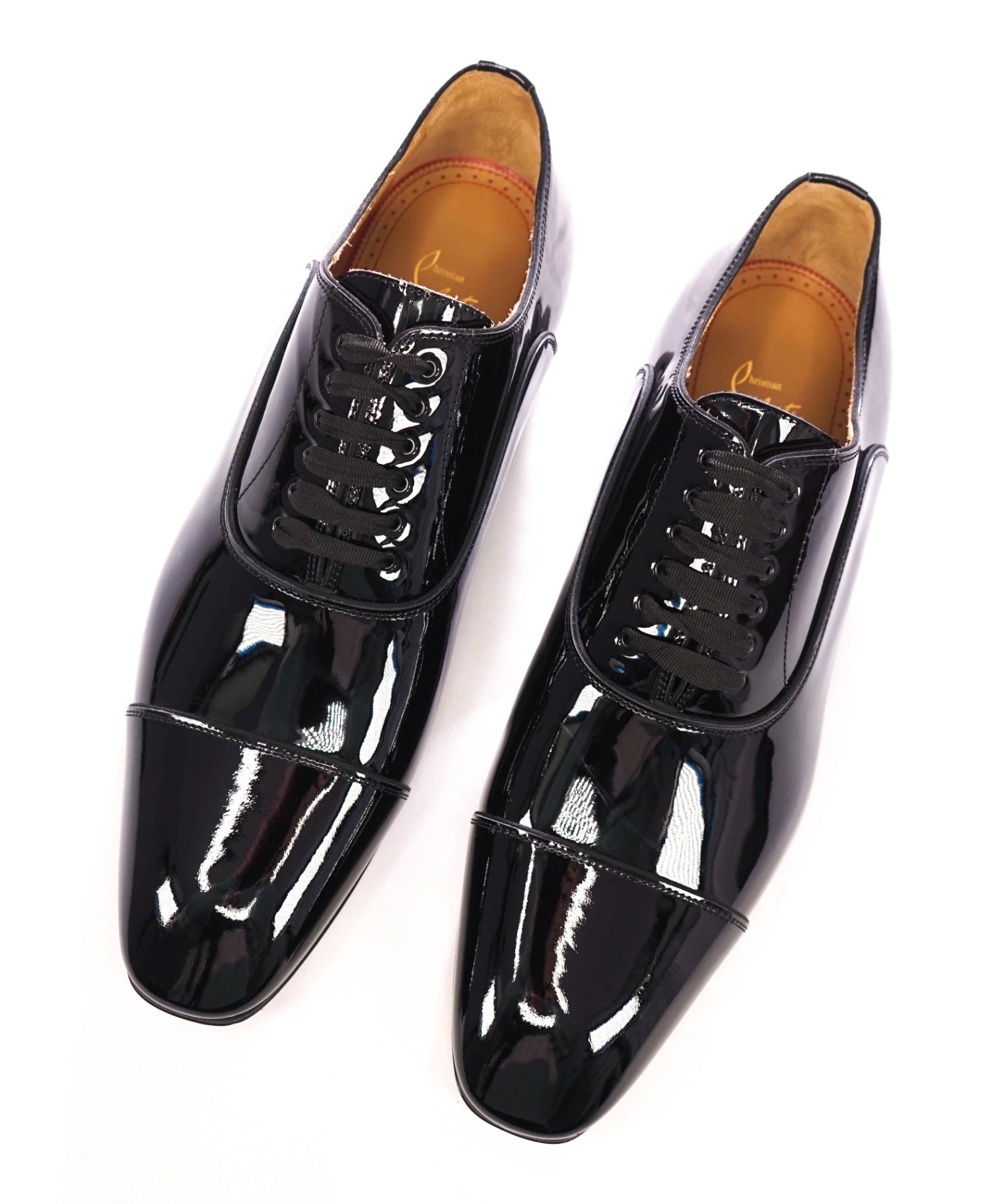 $1,095 Christian Louboutin - *GREGGO* Patent Leather Black Oxfords - US 11 (44EU)