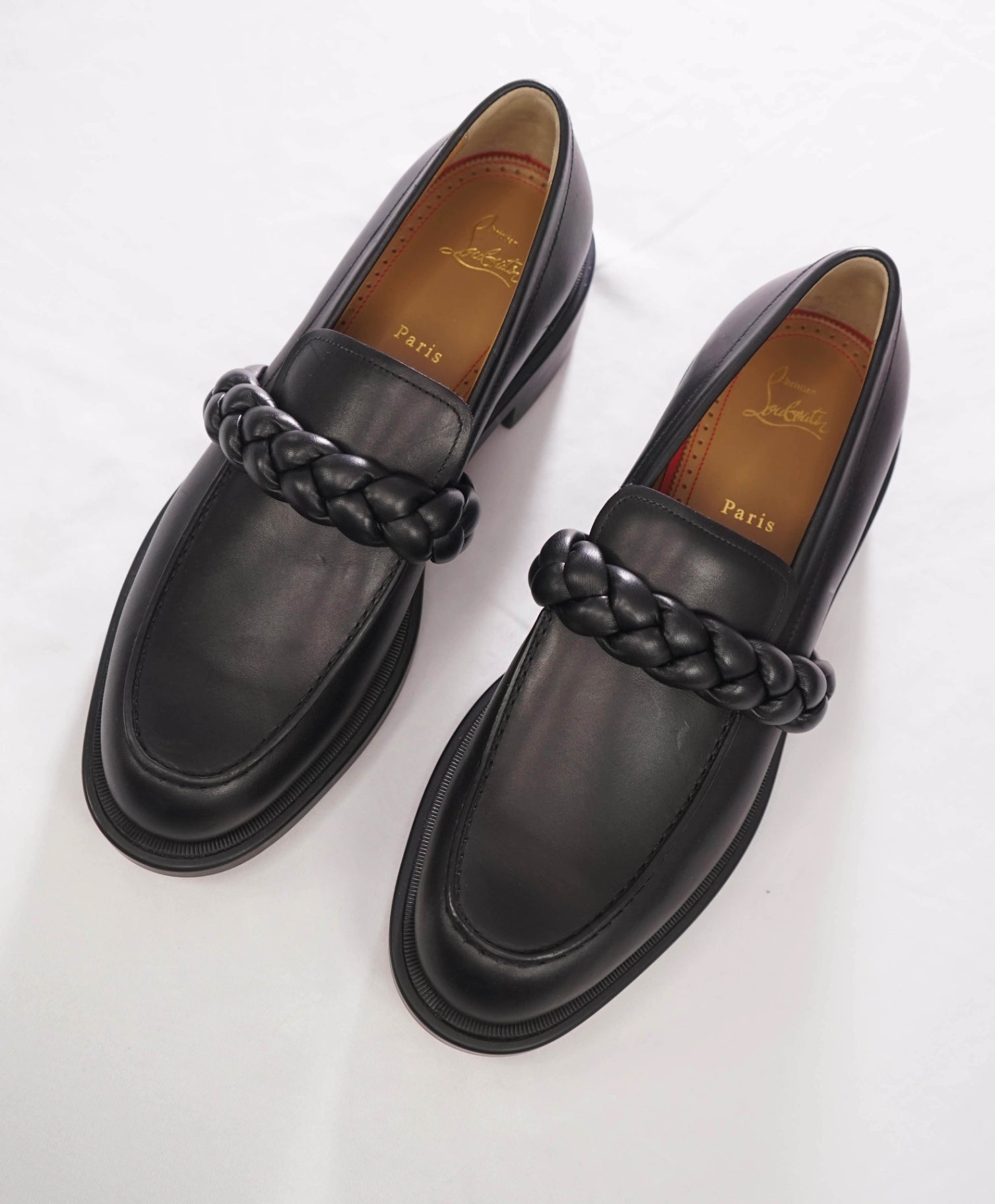 $1,095 Christian Louboutin - "URBINO" Mock Braid Loafers - US 10 (43EU)