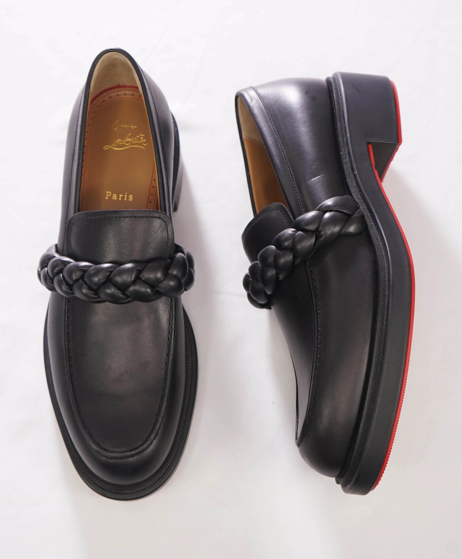 $1,095 Christian Louboutin - "URBINO" Mock Braid Loafers - US 10 (43EU)