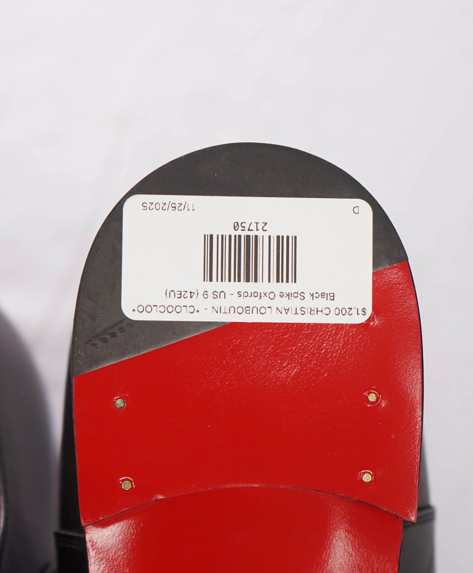 $1,200 CHRISTIAN LOUBOUTIN - *CLOOCLOO* Black Spike Oxfords - US 9 (42EU)