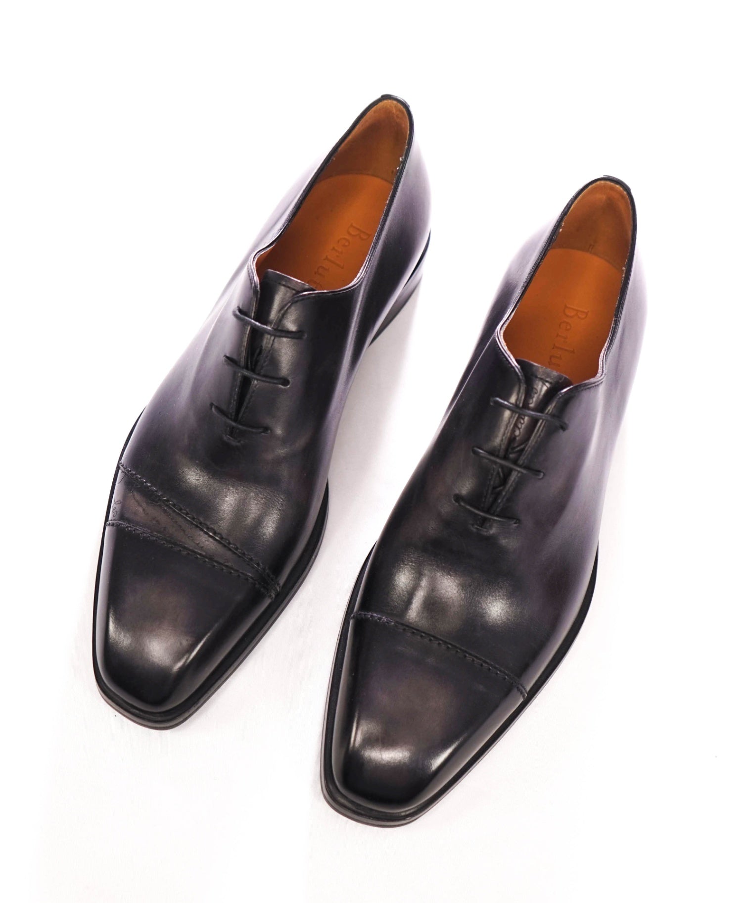 $2,600 BERLUTI - Gray SCRITTO Leather Oxfords - US 7 (6UK)