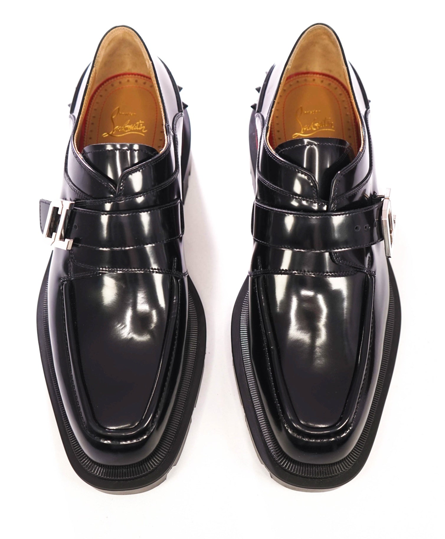 $1,450 CHRISTIAN LOUBOUTIN - Black Leather "OUR GEORGES" Loafers - US 9 (42EU)