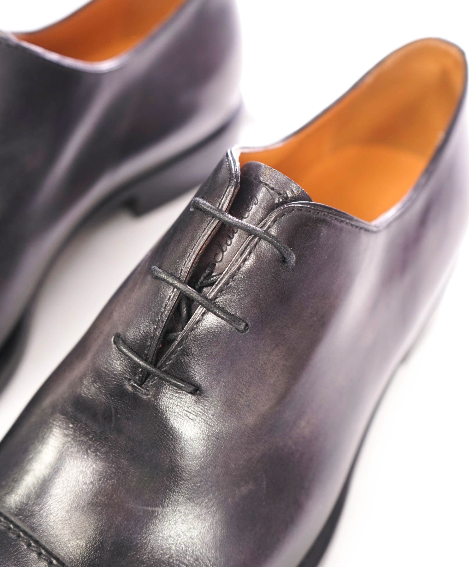 $2,600 BERLUTI - Gray SCRITTO Leather Oxfords - US 7 (6UK)